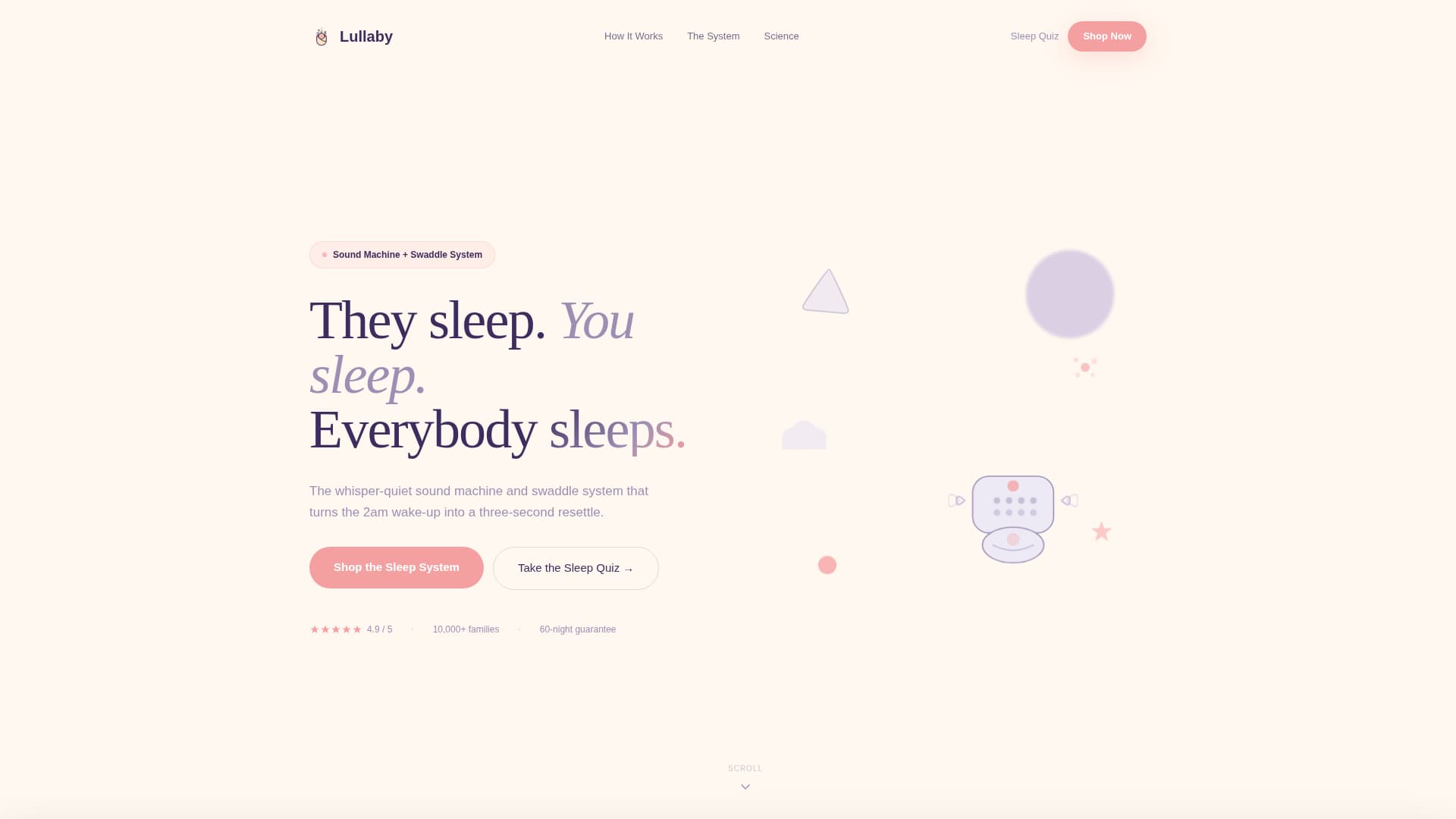 Lullaby - Soothing Babysleep Landing Page Template