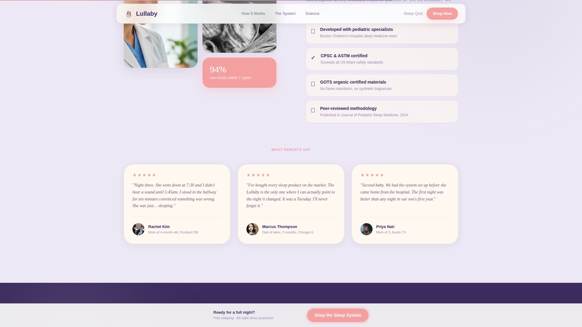 Lullaby - Soothing Babysleep Landing Page Template