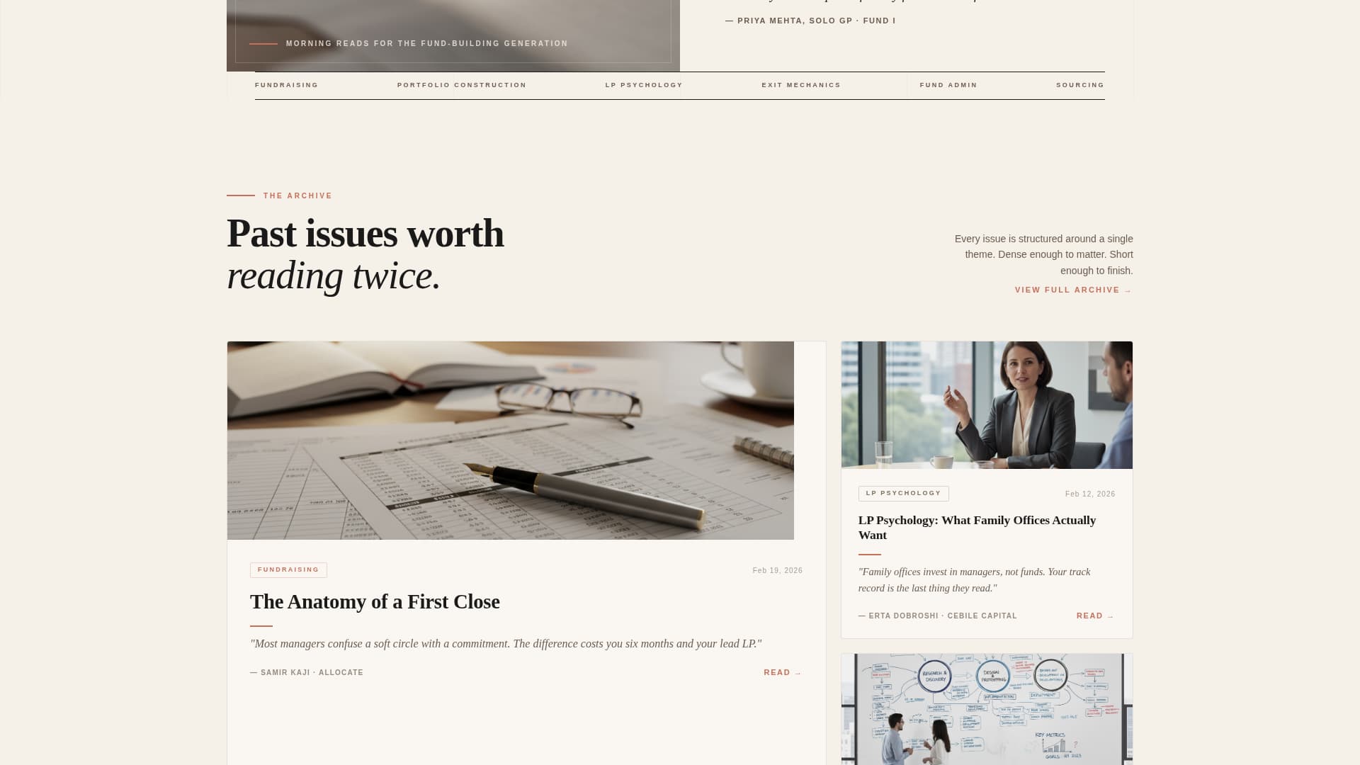 Dispatch - Authoritative Venture Capital Landing Page Template