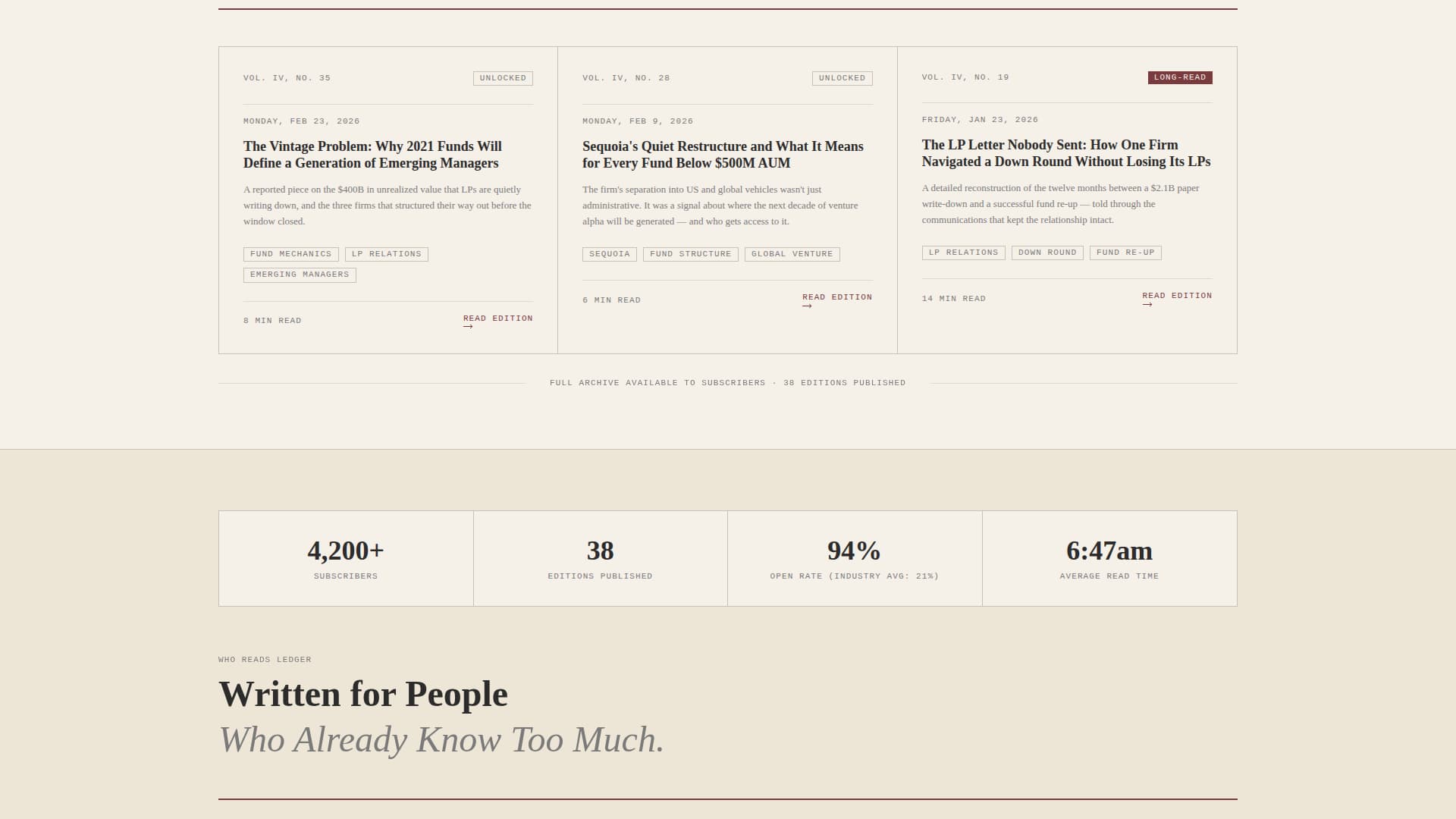 Ledger - Authoritative Venturecapital Landing Page Template