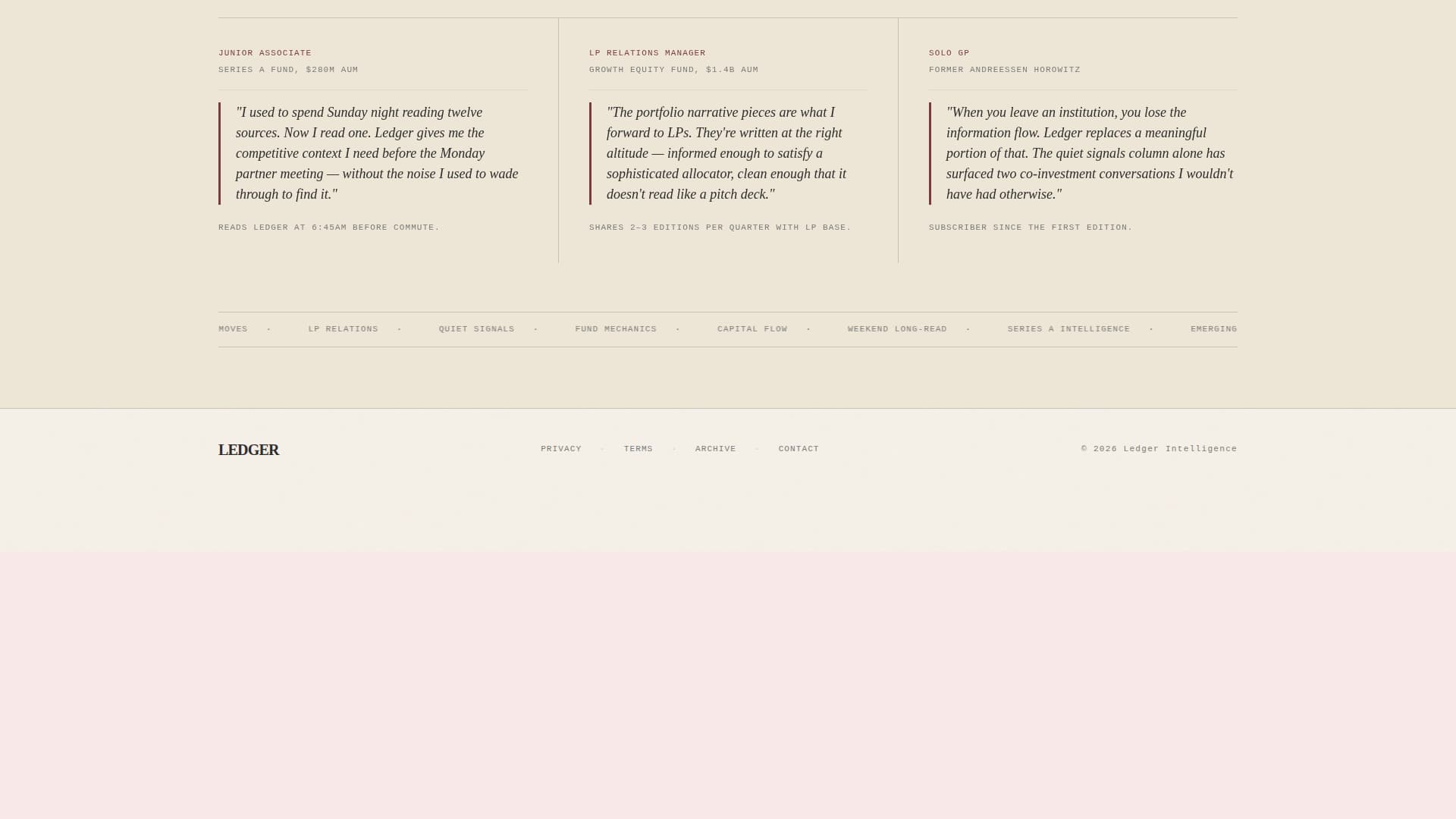 Ledger - Authoritative Venturecapital Landing Page Template