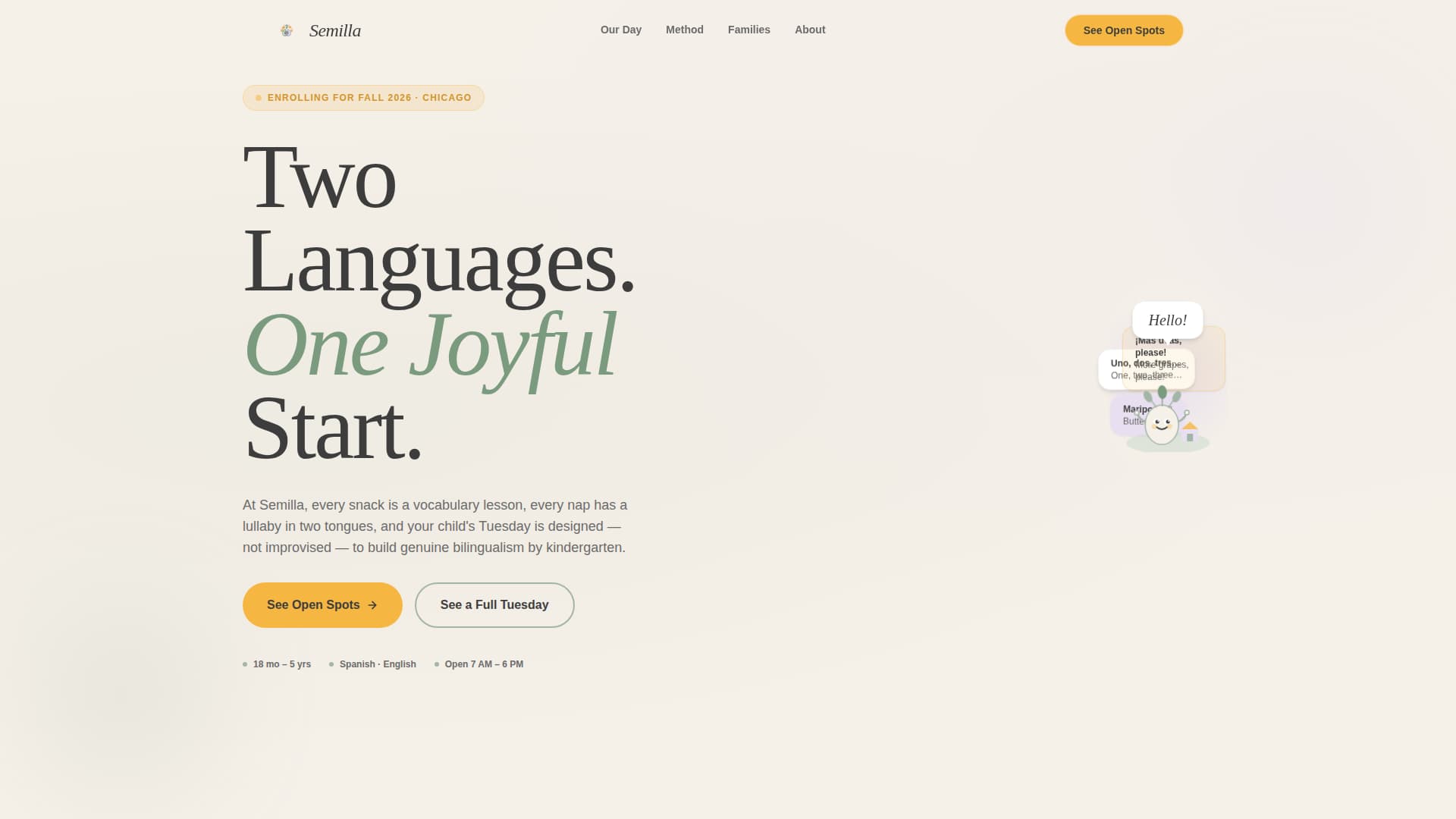 Bilingual - Premium Daycare Landing Page Template