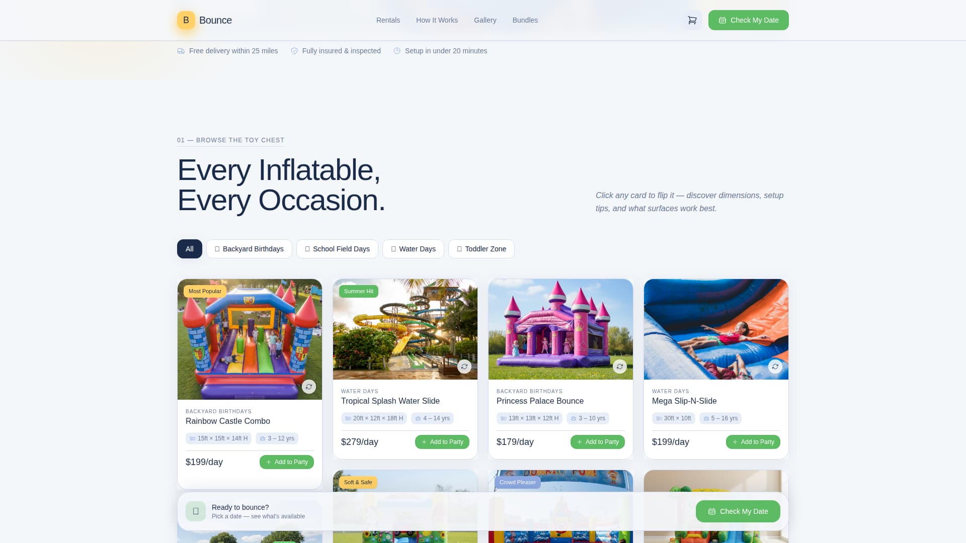 Bounce - Joyful Inflatable Landing Page Template