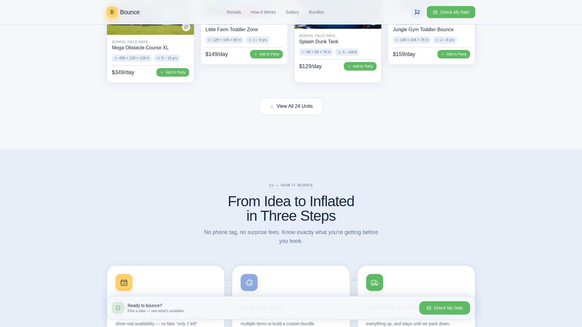 Bounce - Joyful Inflatable Landing Page Template
