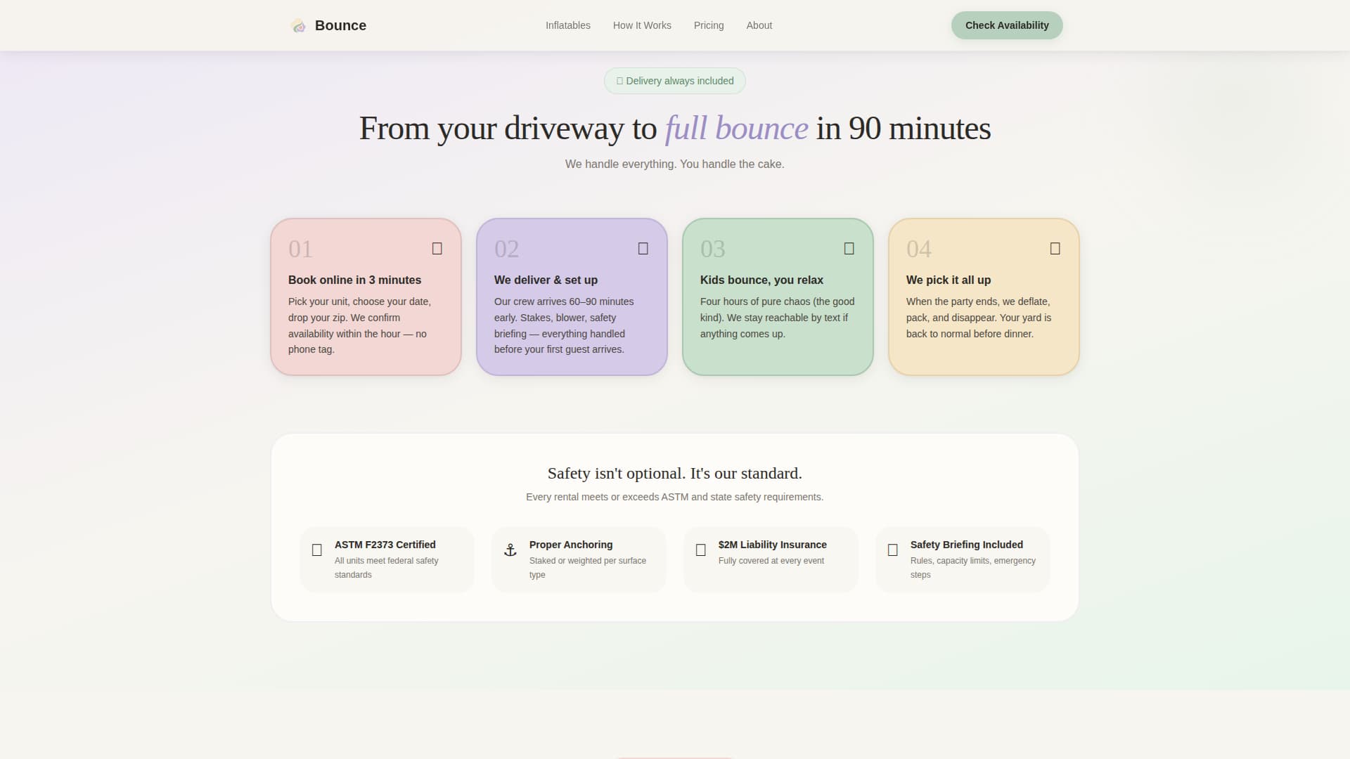 Bounce - Playful Inflatable Landing Page Template