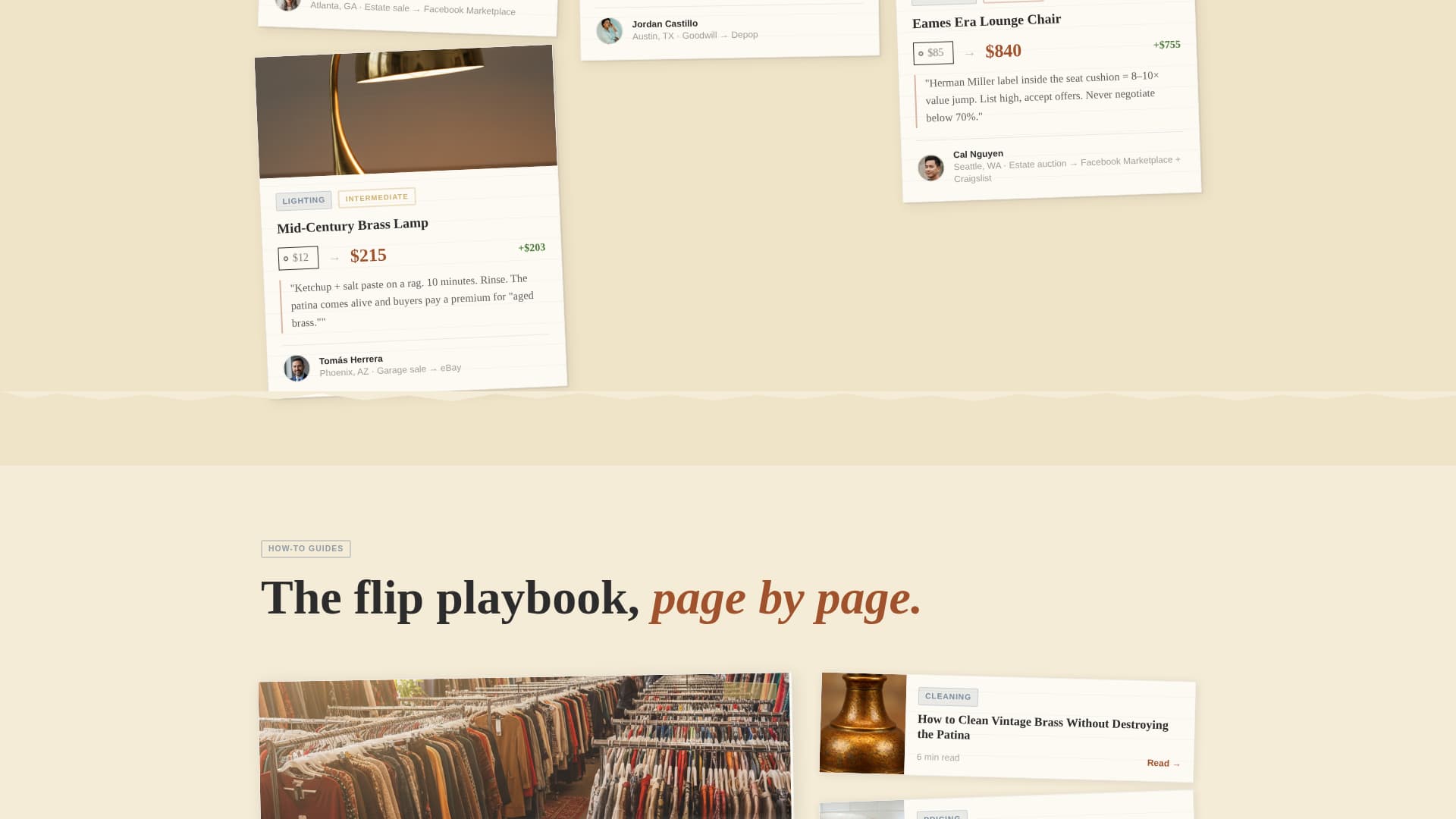 Flip - Profitable Thriftflipping Landing Page Template