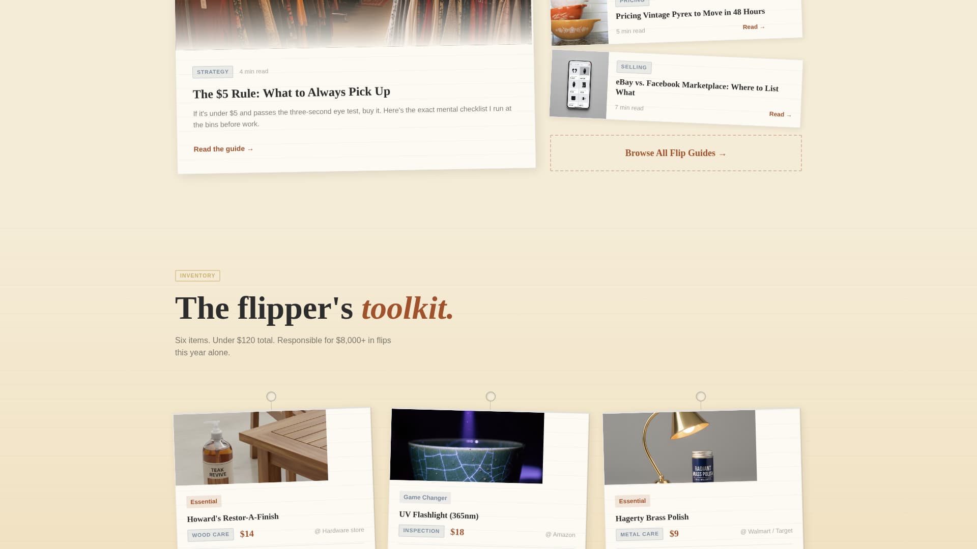 Flip - Profitable Thriftflipping Landing Page Template