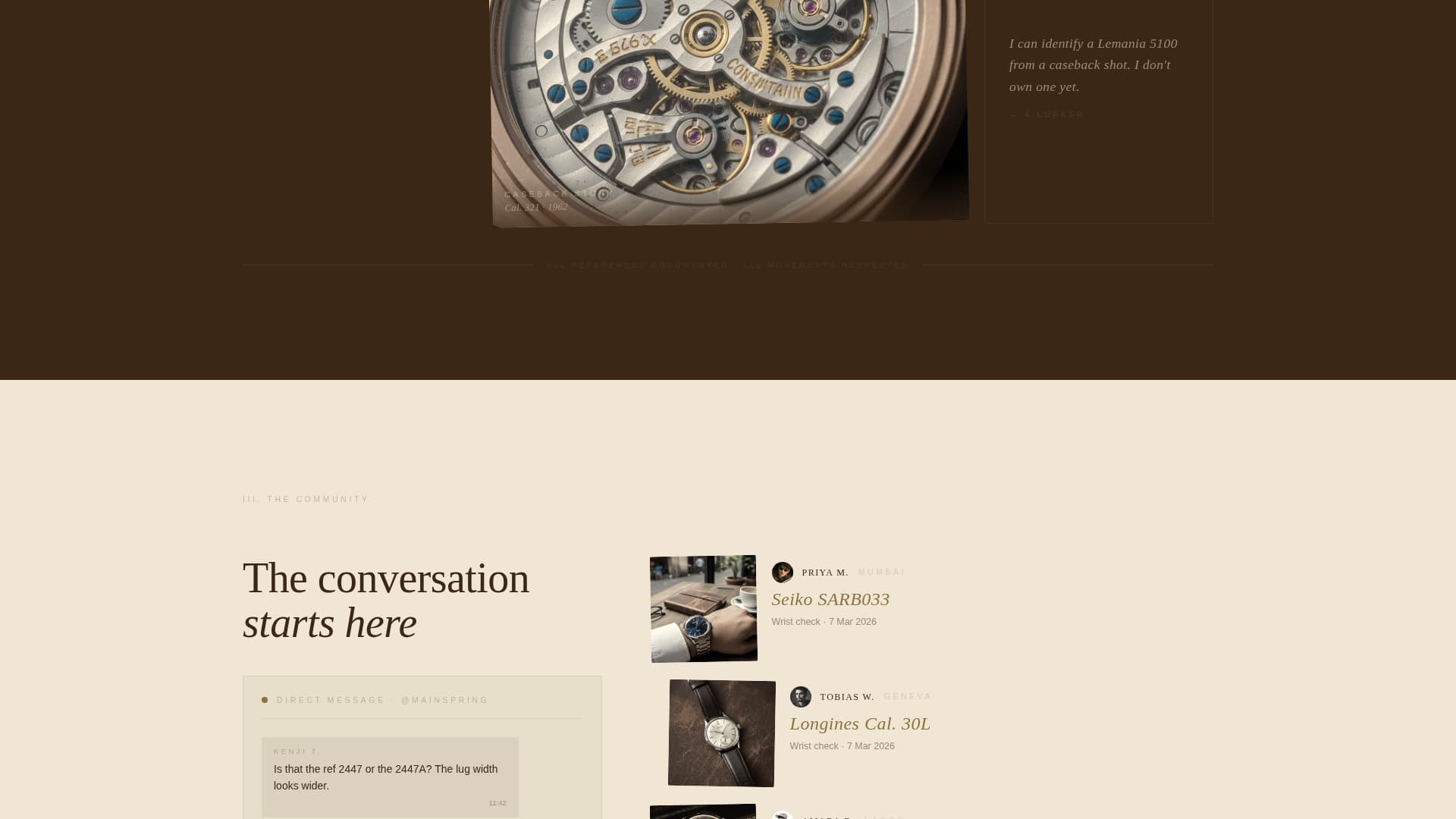 Mainspring - Elegant Horology Landing Page Template