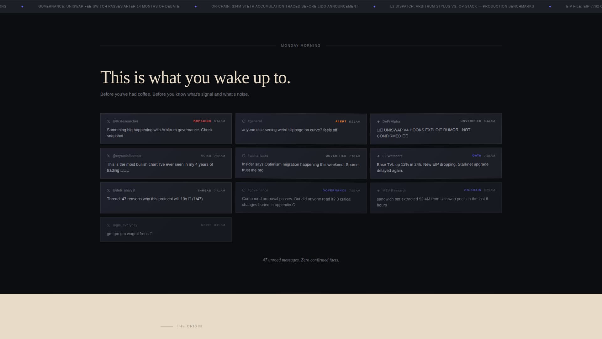 Dispatch - Authoritative Crypto Landing Page Template