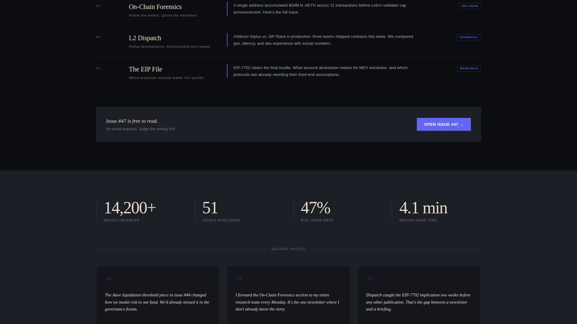 Dispatch - Authoritative Crypto Landing Page Template