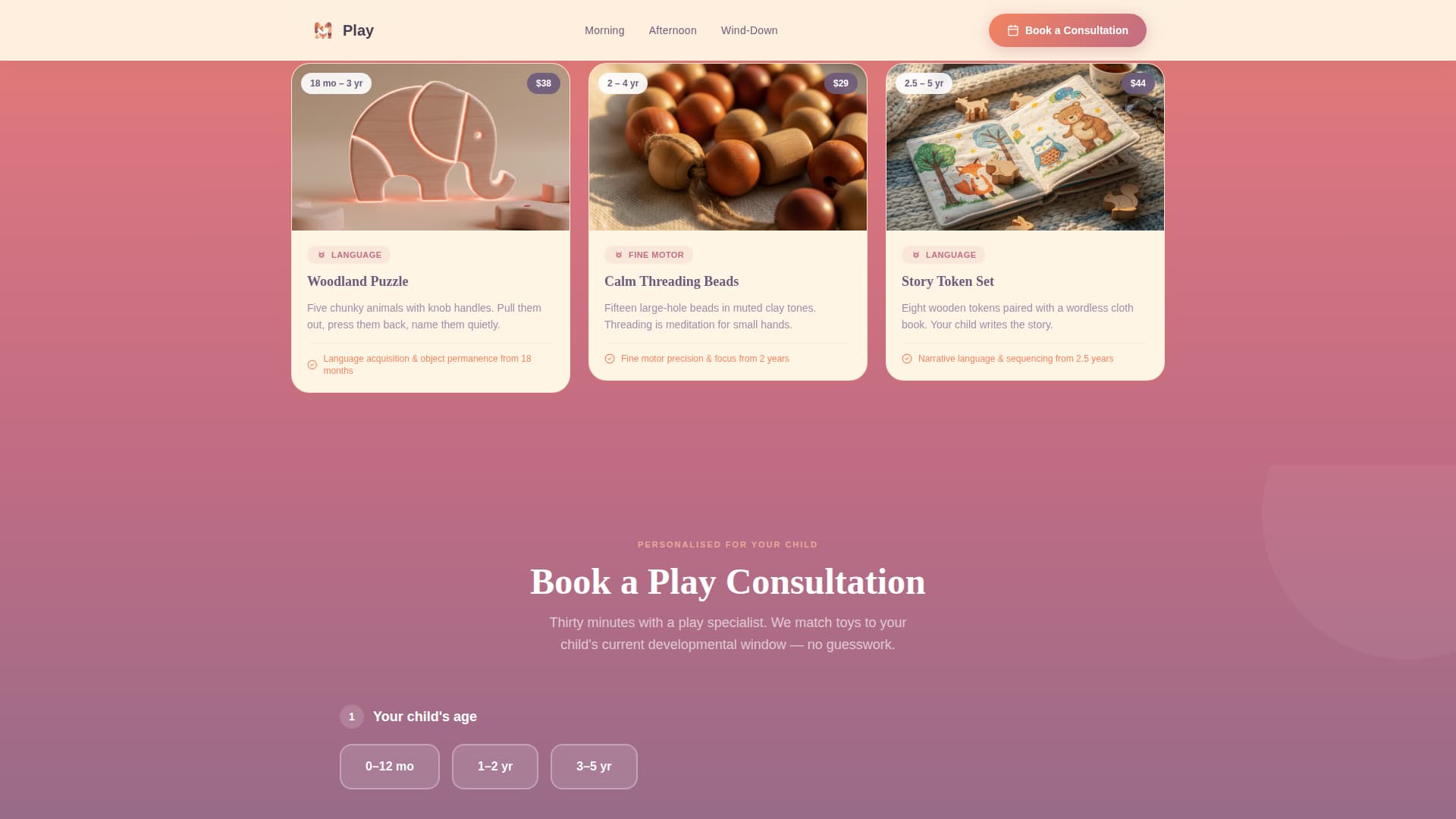 Toy & Baby Products Brand Booking Website Template