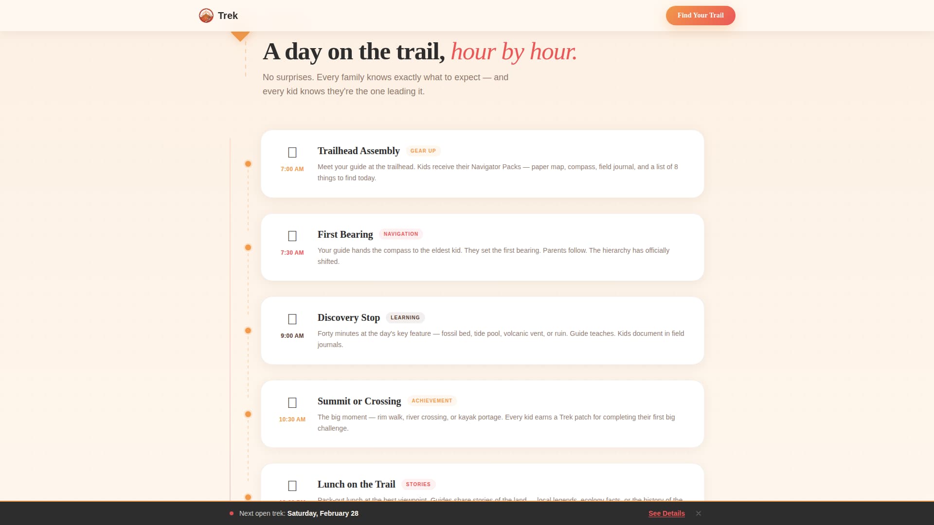 Trek - Adventurous Family Travel Landing Page Template