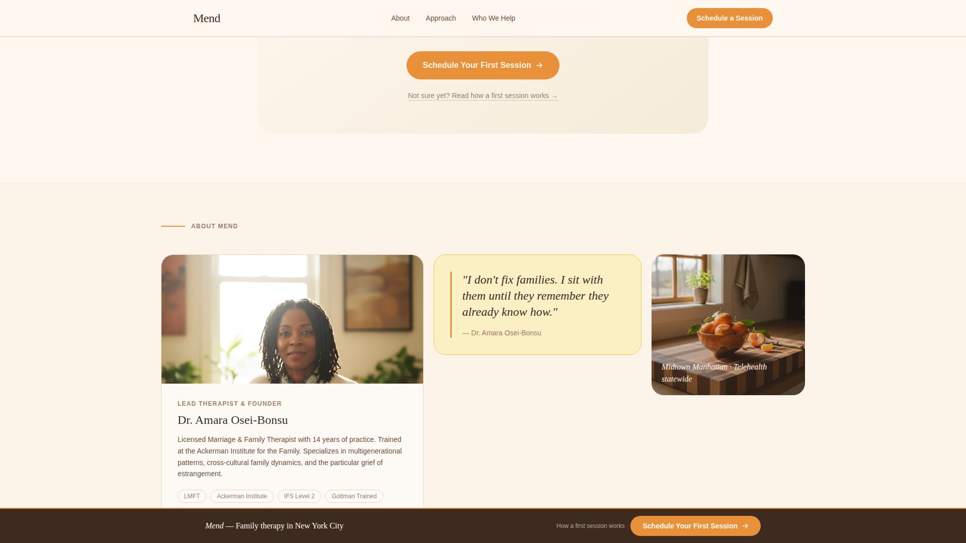 Family Counseling & Support Specialist Booking Website Template