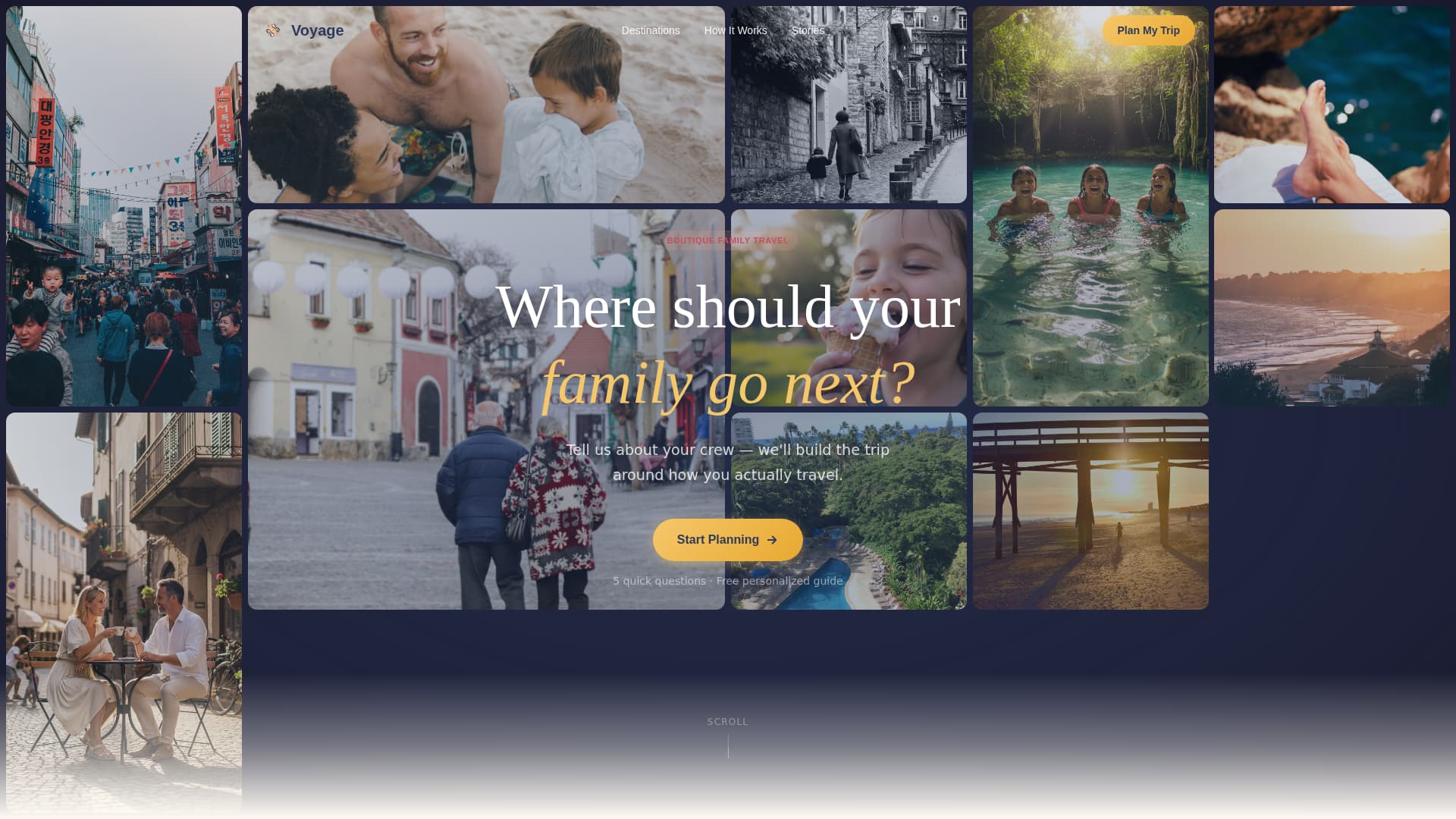 Voyage - Heartwarming Family Travel Landing Page Template
