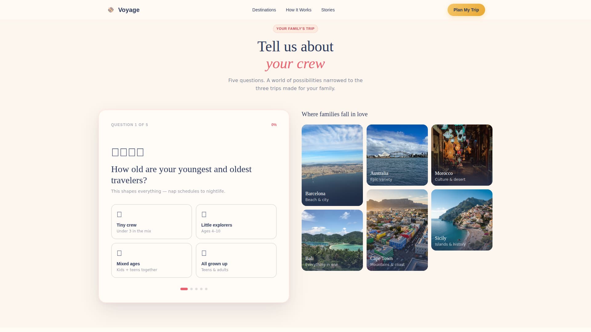 Voyage - Heartwarming Family Travel Landing Page Template