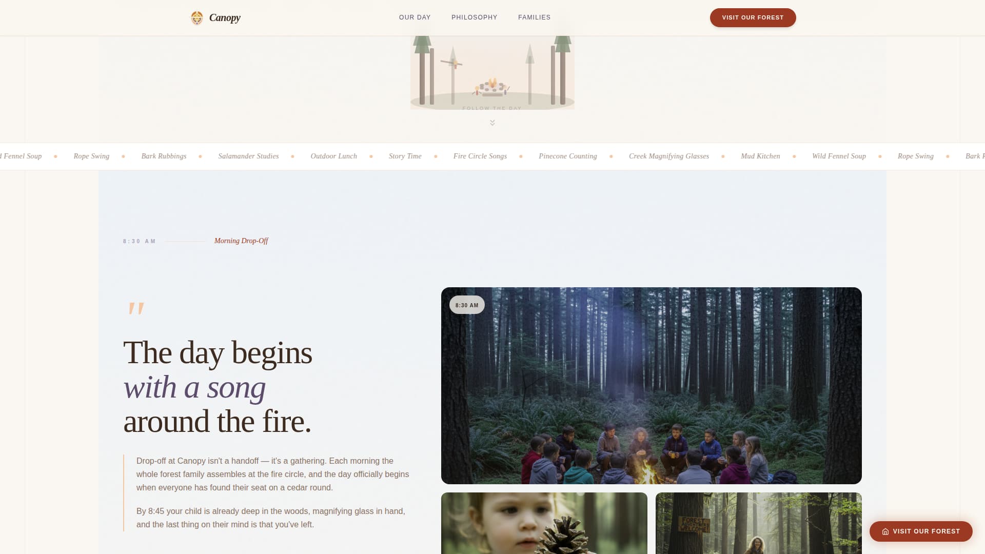 Canopy - Enchanting Forest Preschool Landing Page Template