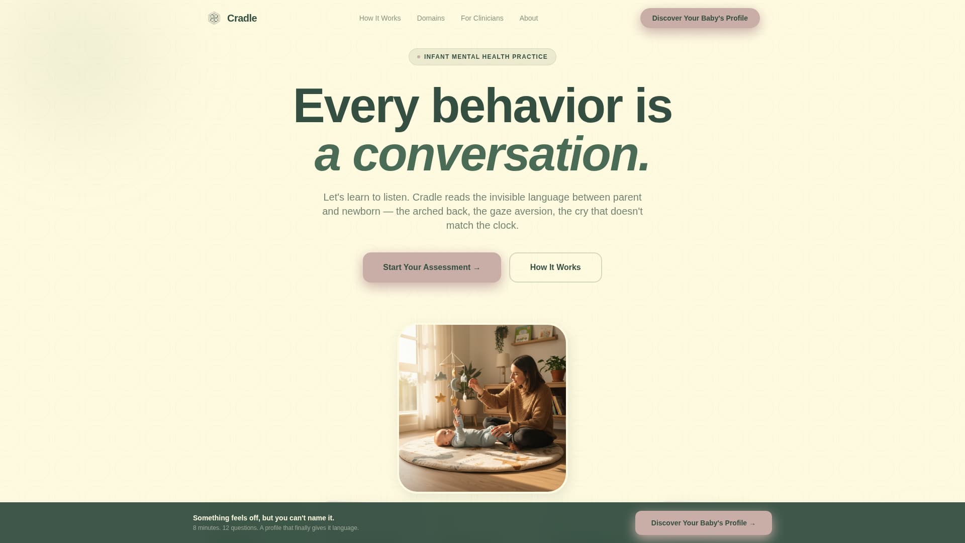 Cradle - Nurturing Infant Wellness Landing Page Template