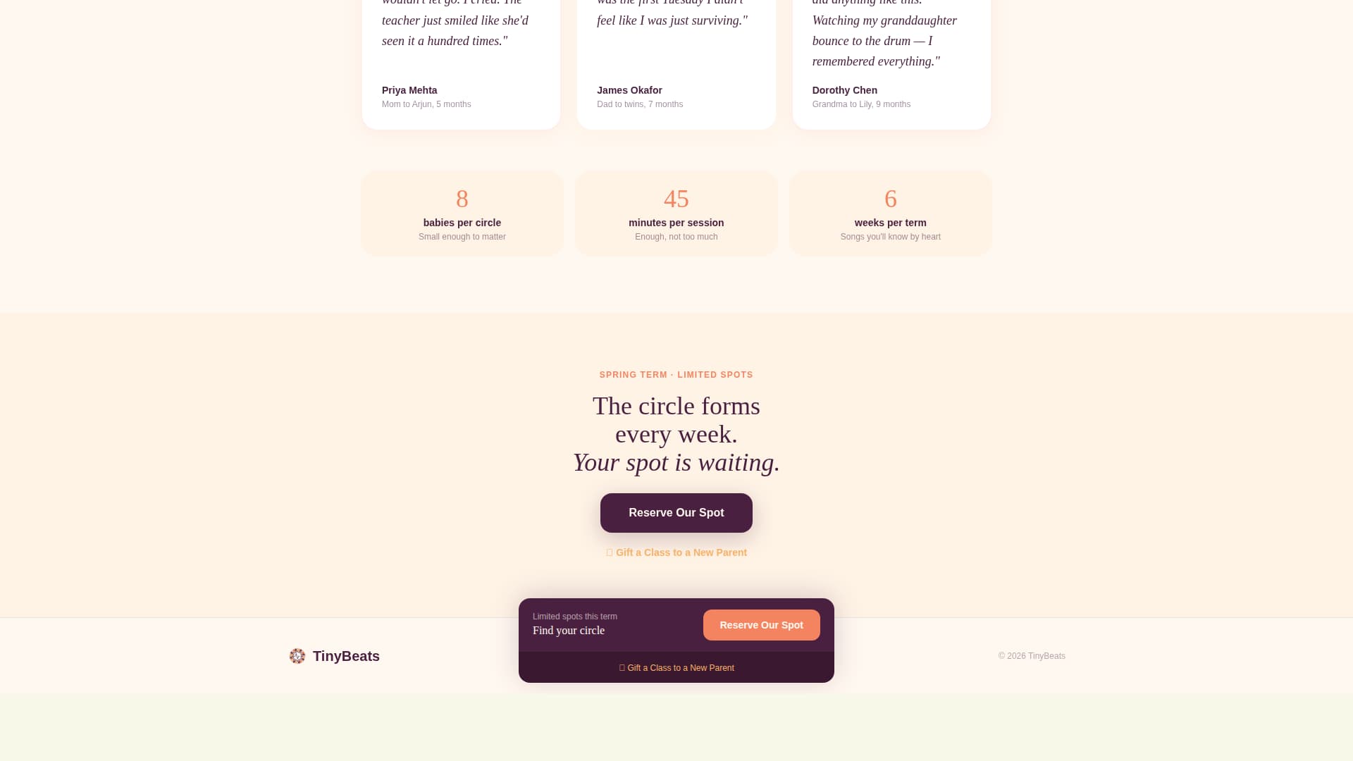 Hum - Nurturing Infant Music Landing Page Template