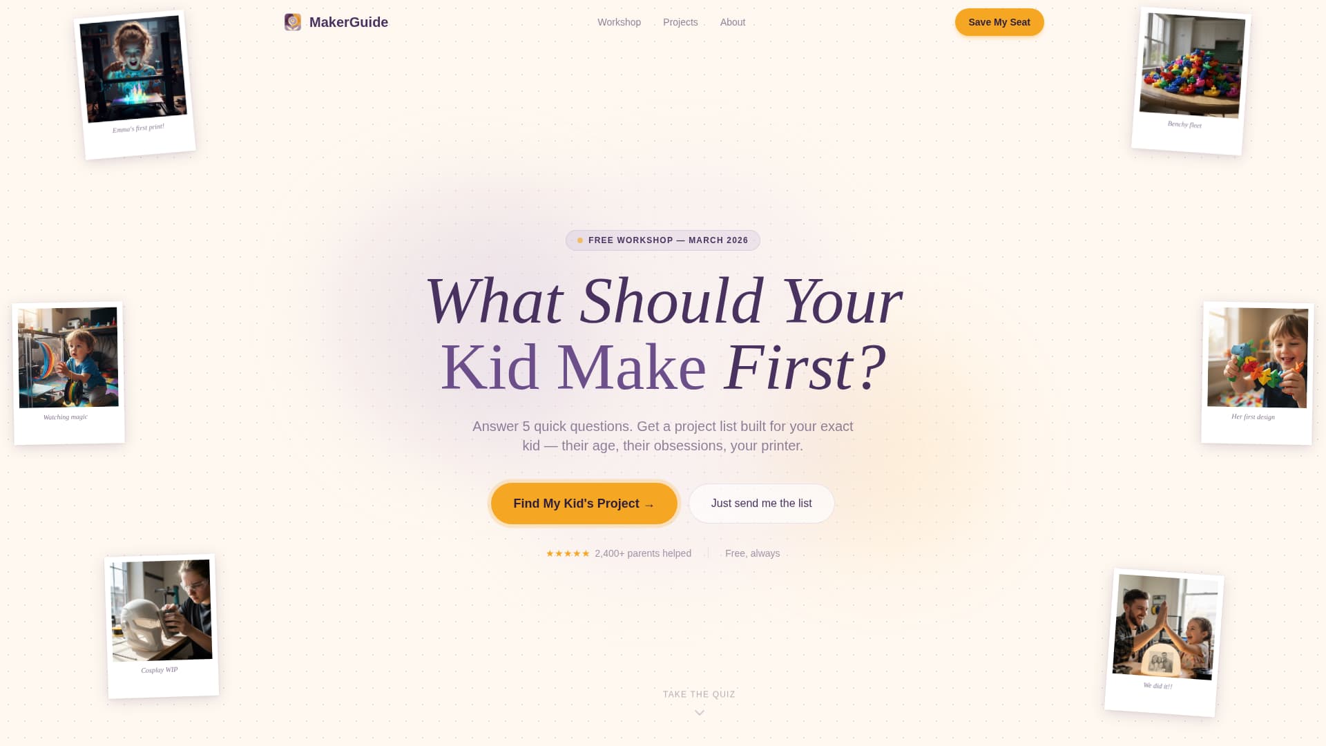 Maker - Inspiring Kids 3D Printing Landing Page Template