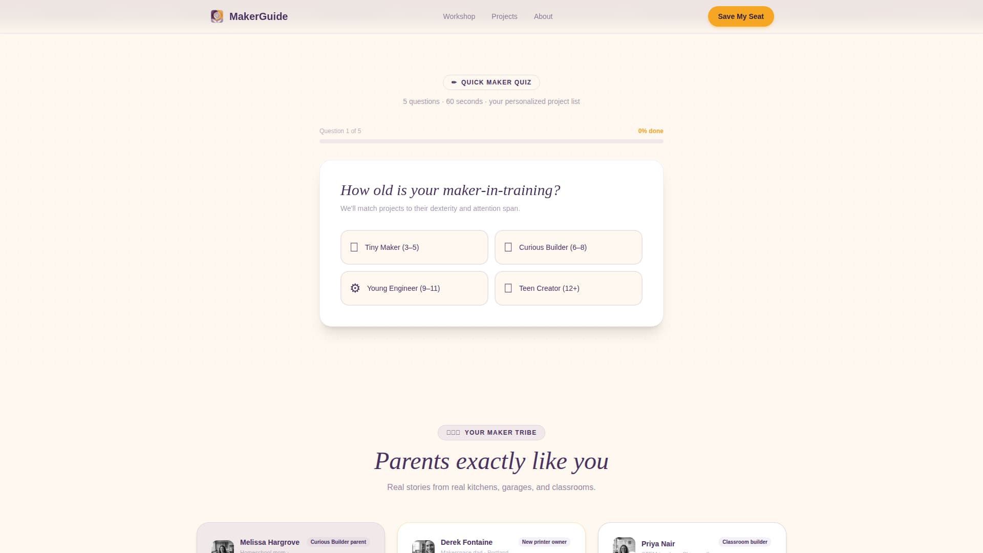 Maker - Inspiring Kids 3D Printing Landing Page Template