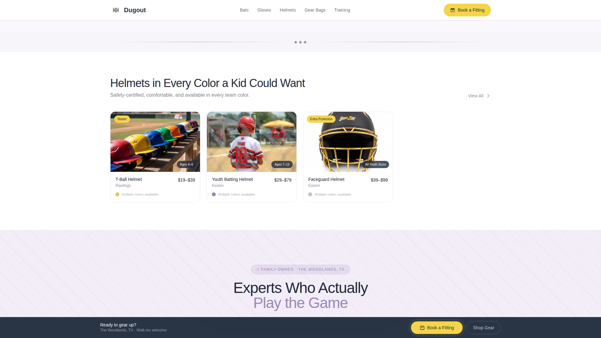 Kids Baseball Booking Website Template