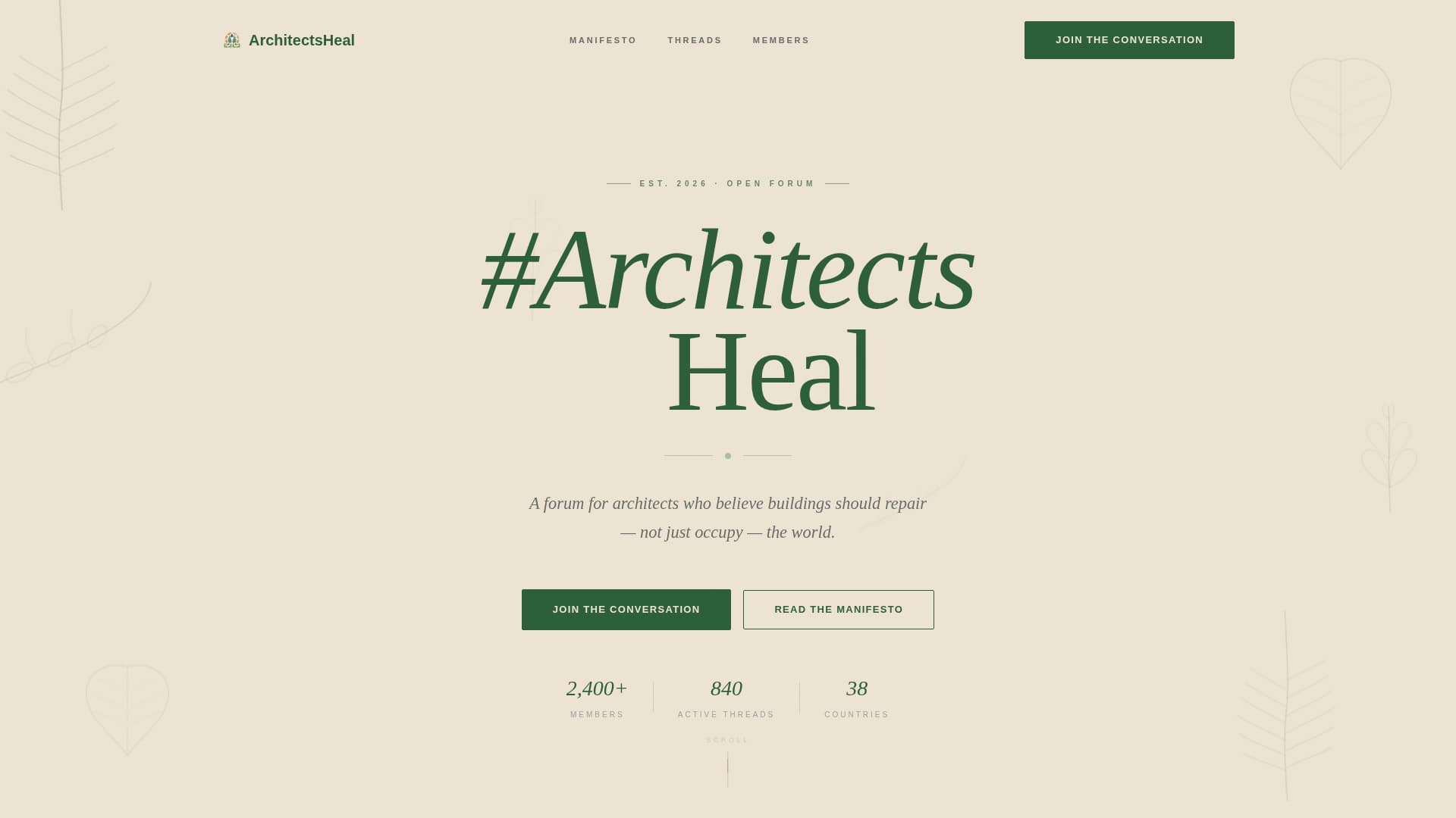Architectsheal - Restorative Architects Landing Page Template