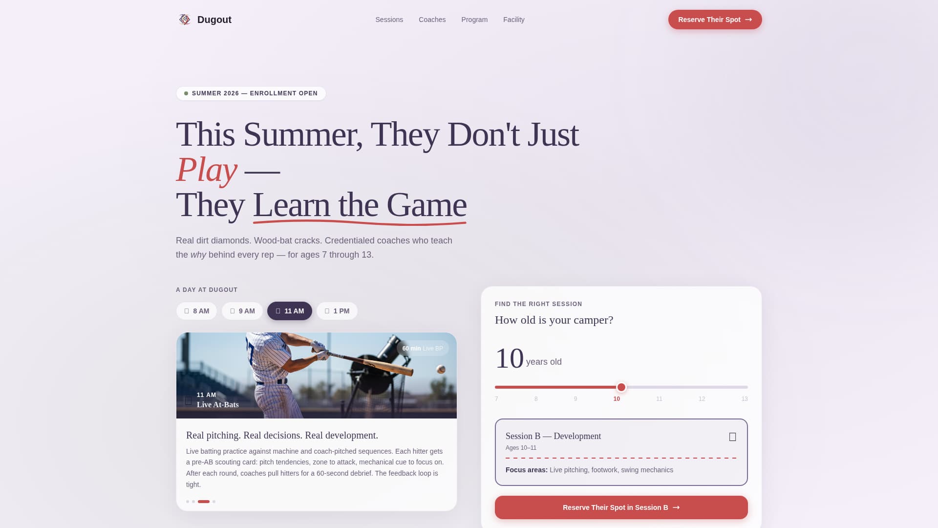 Kids Baseball Specialist Professional Website Template