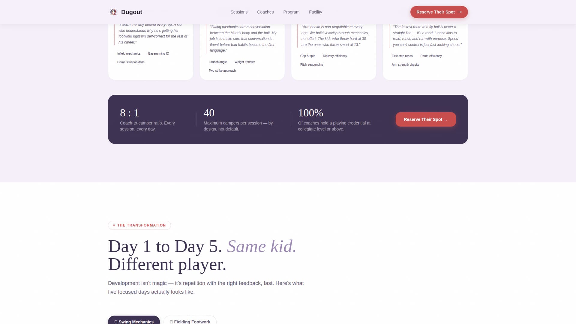 Kids Baseball Specialist Professional Website Template