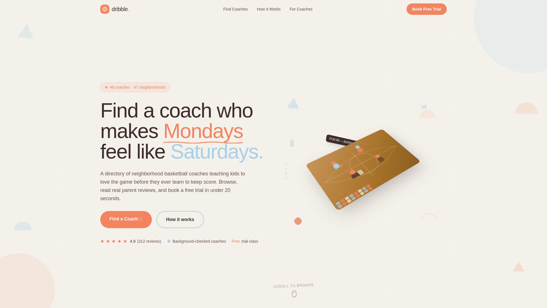 Kids Basketball Specialist Booking Website Template
