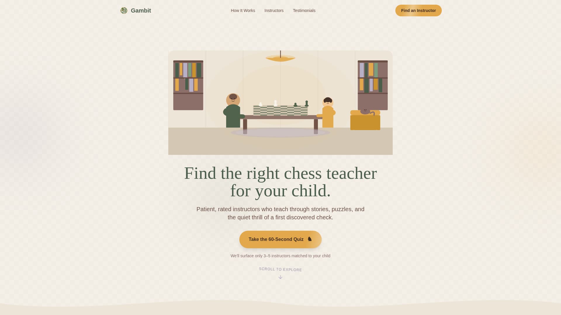 Gambit - Trusted Chess Instructor Landing Page Template