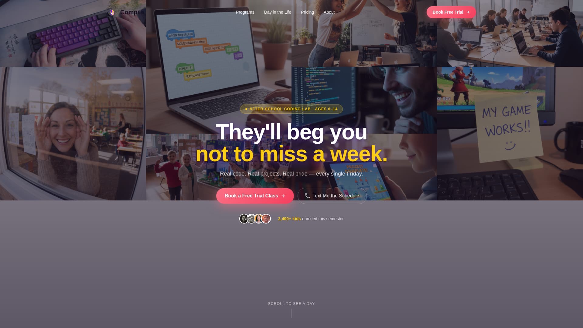 Compile - Inspiring Kids Coding Landing Page Template