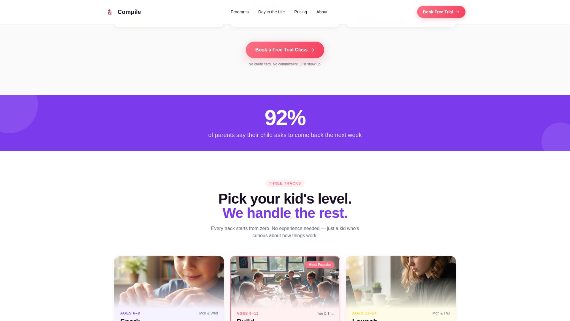 Compile - Inspiring Kids Coding Landing Page Template
