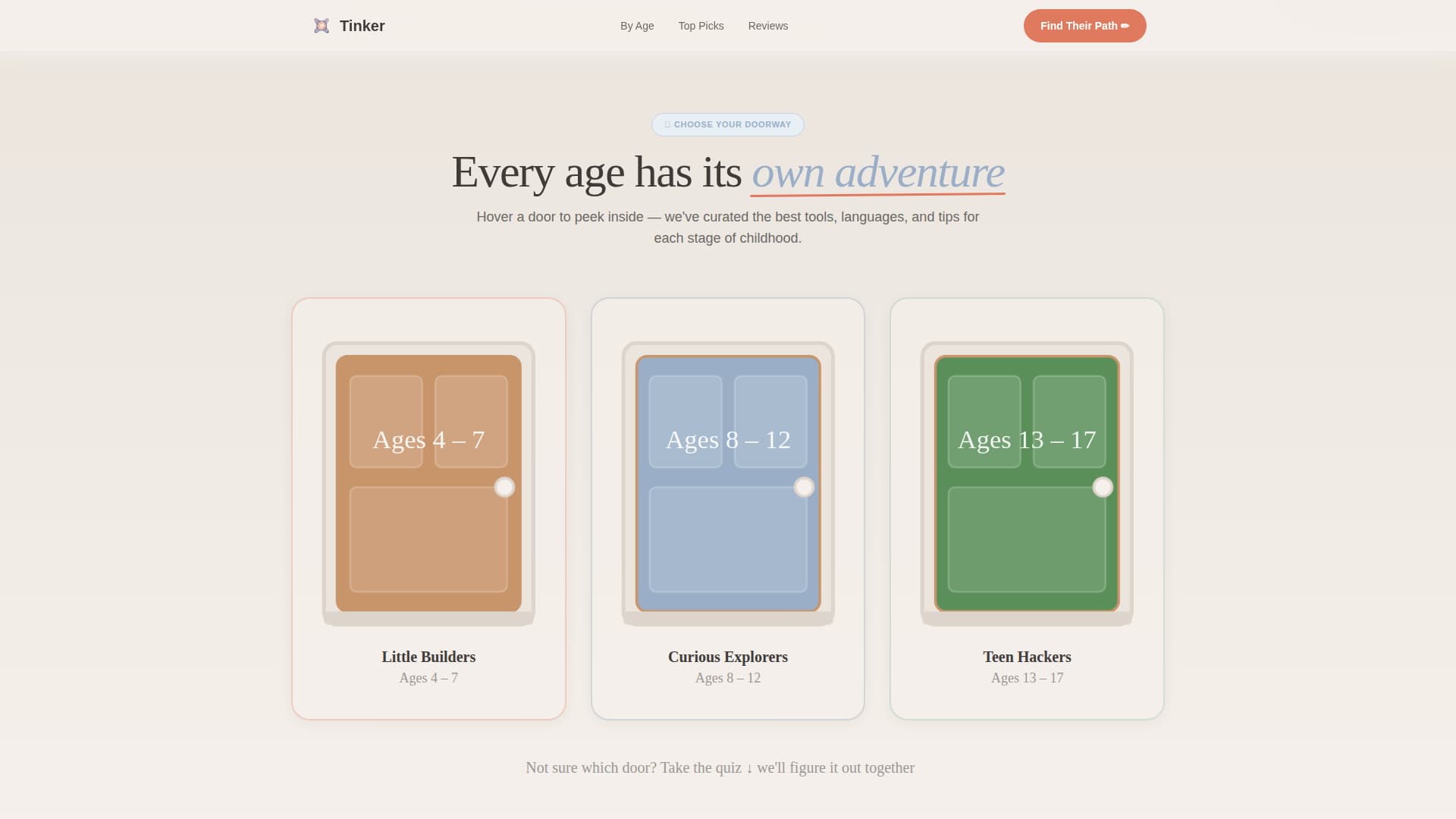 Tinker - Whimsical Kids Coding Landing Page Template