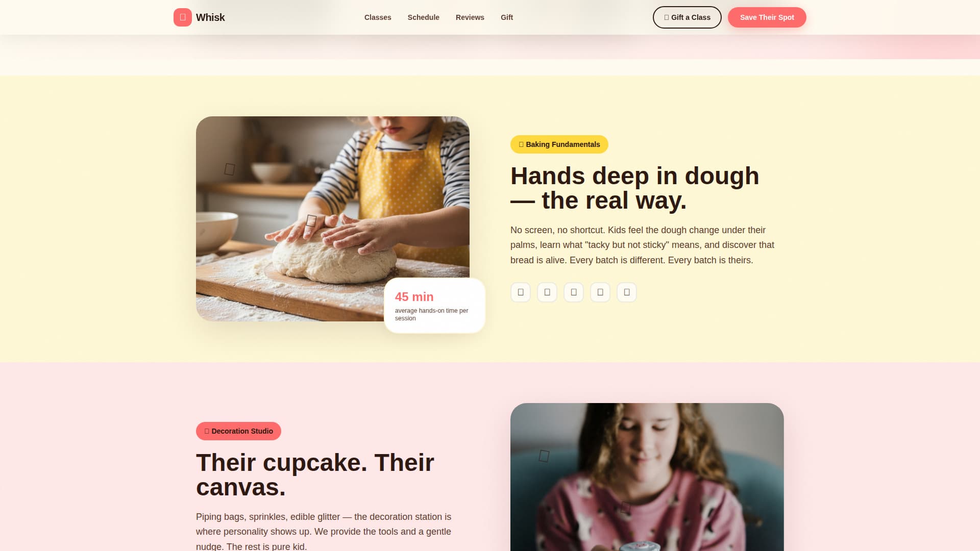 Whisk - Delightful Kids Cooking Landing Page Template