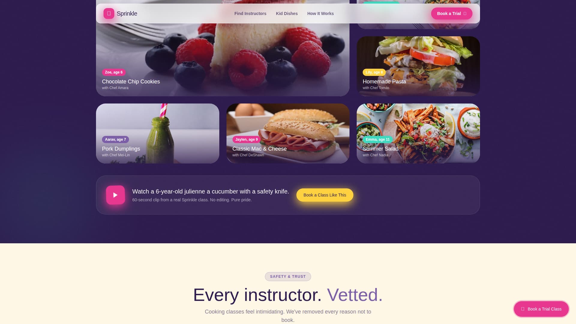Sprinkle - Delightful Kidscooking Landing Page Template