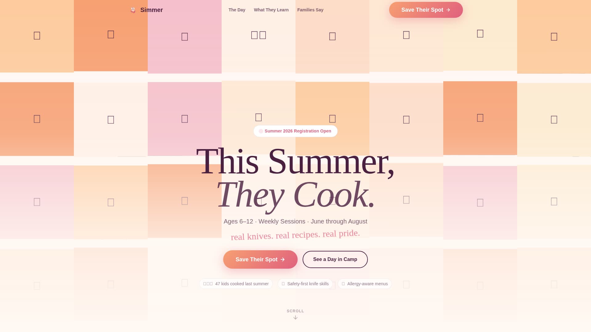 Simmer - Joyful Cooking Landing Page Template