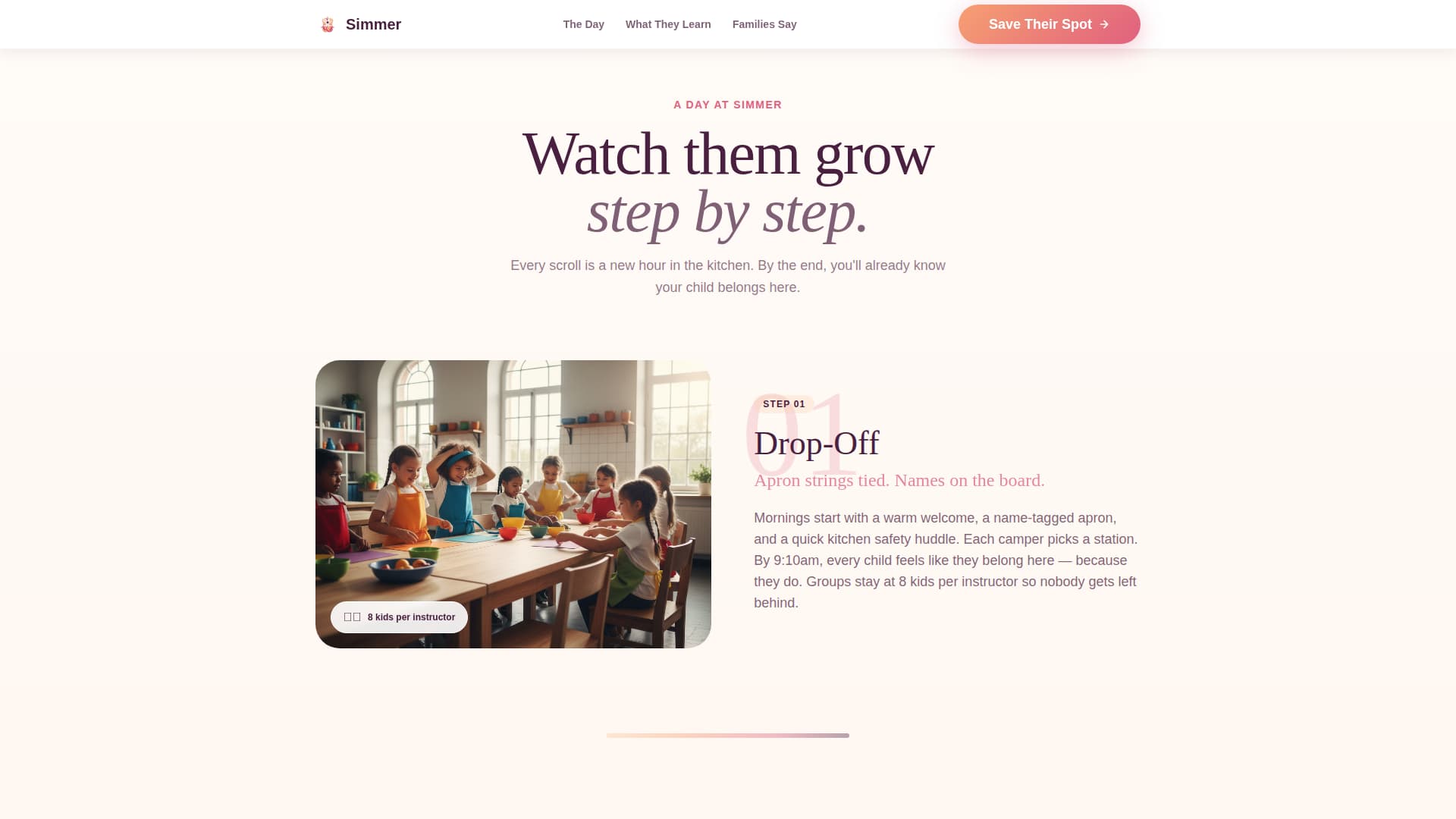 Simmer - Joyful Cooking Landing Page Template
