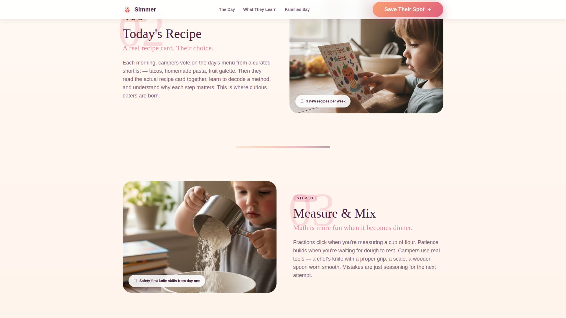 Simmer - Joyful Cooking Landing Page Template