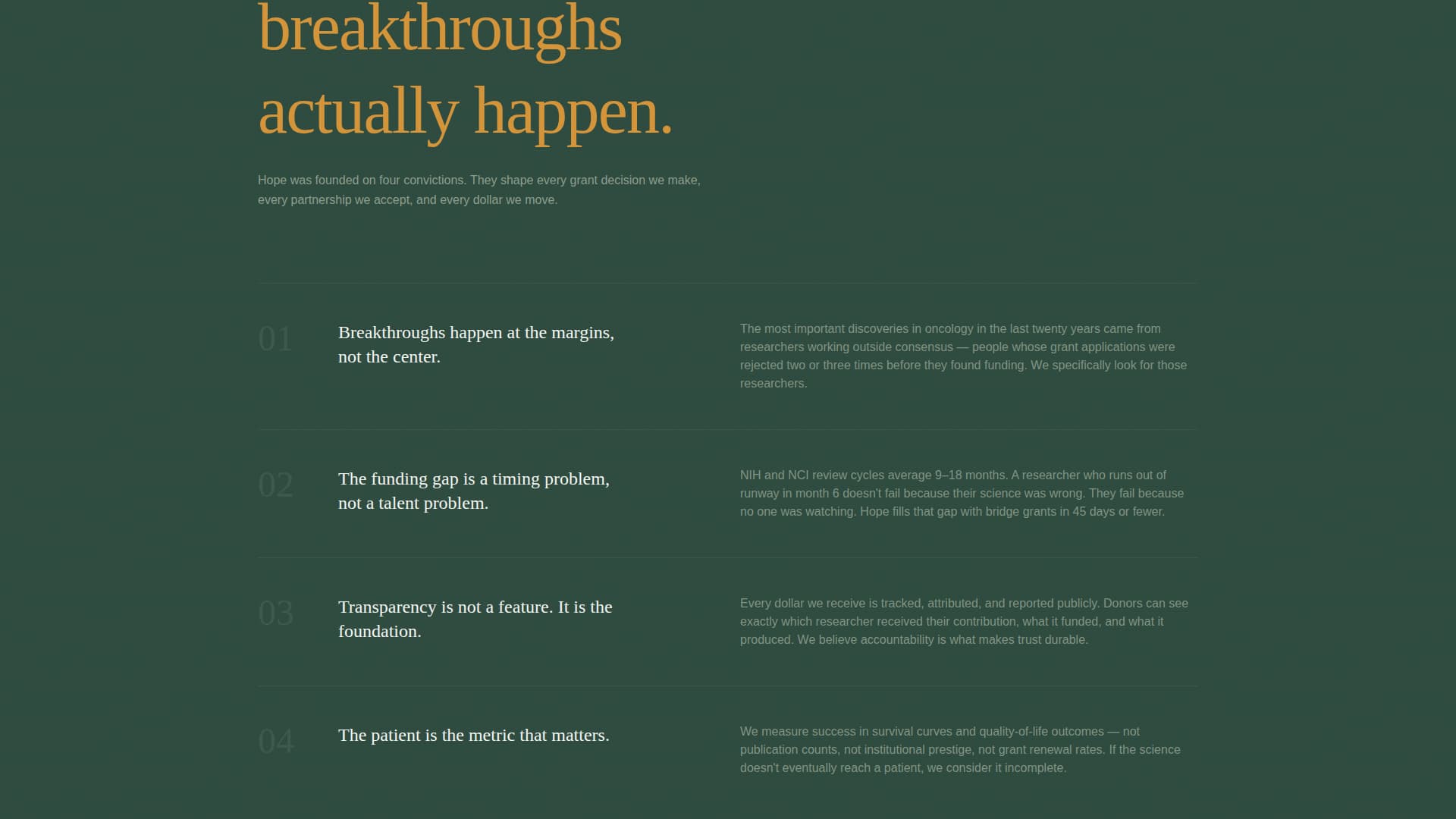 Hope - Inspiring Cancerresearch Landing Page Template