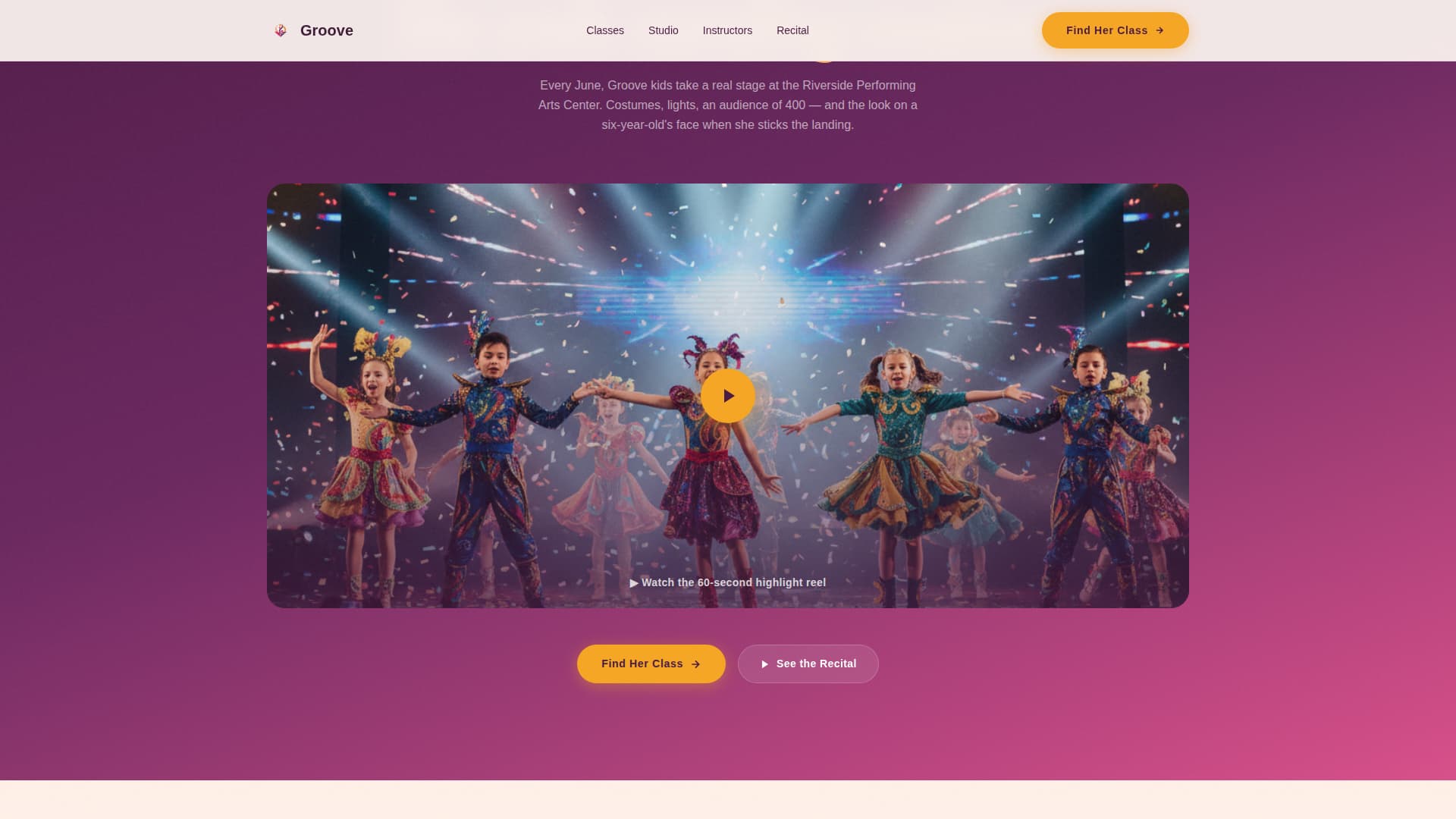 Groove - Inspiring Dance Landing Page Template
