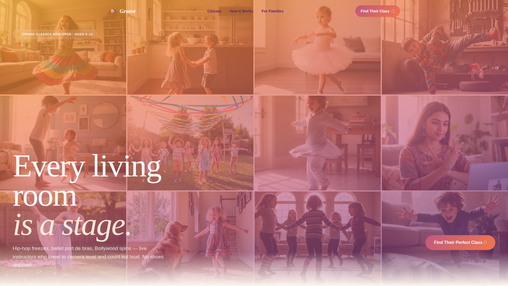 Groove - Joyful Kidsdance Landing Page Template