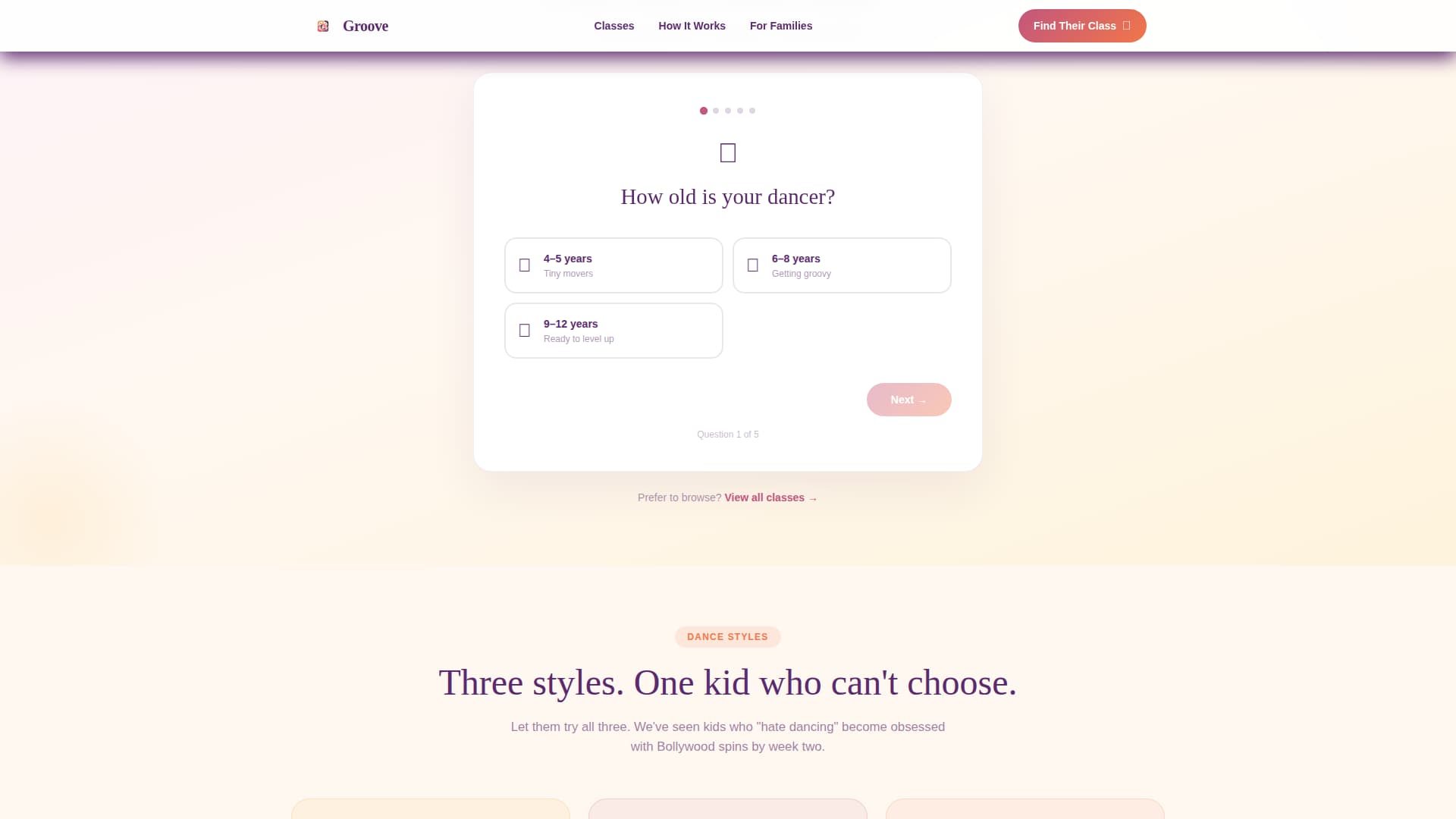 Groove - Joyful Kidsdance Landing Page Template