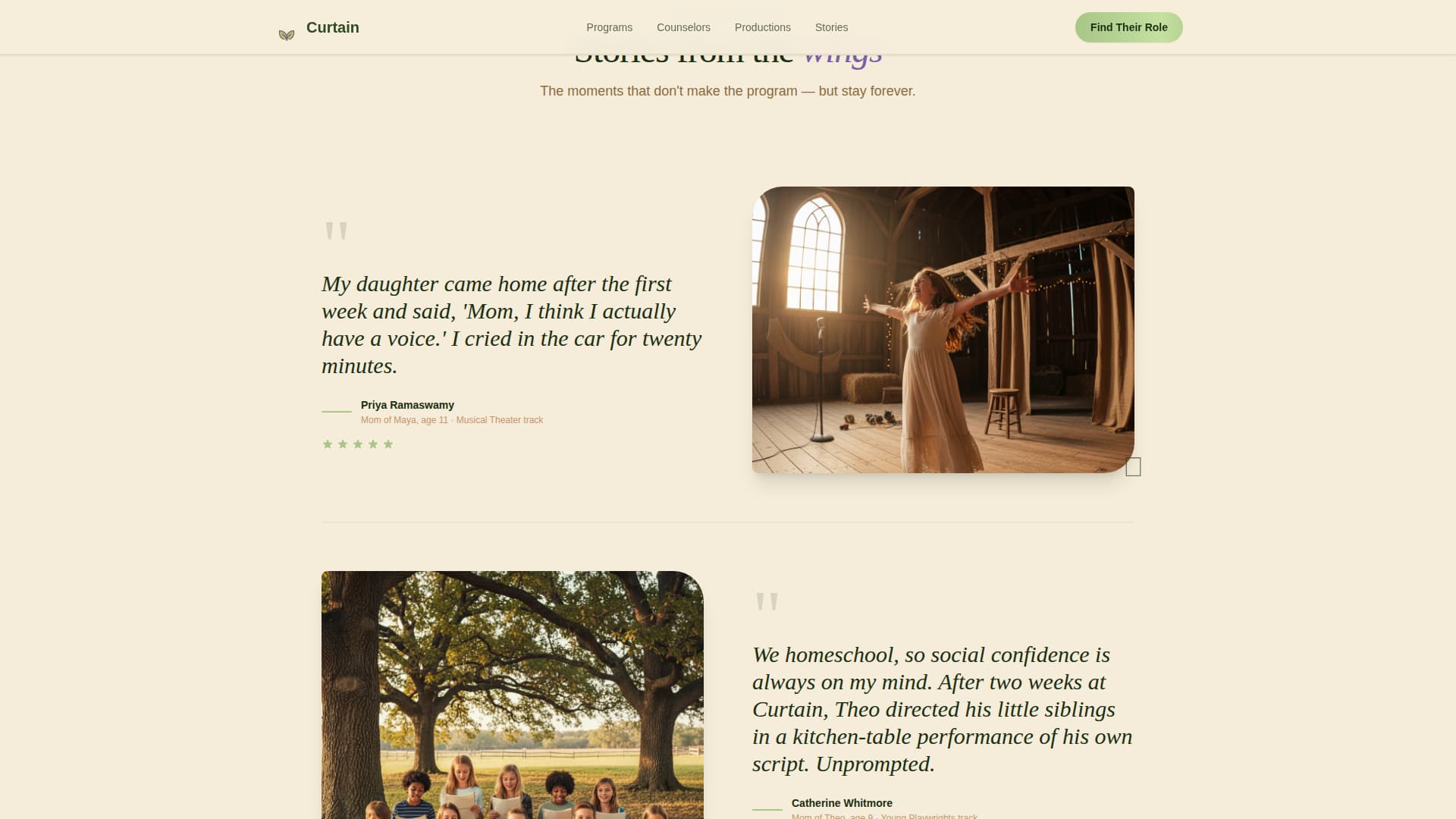Curtain — Dynamic Stage Arts Landing Page Template