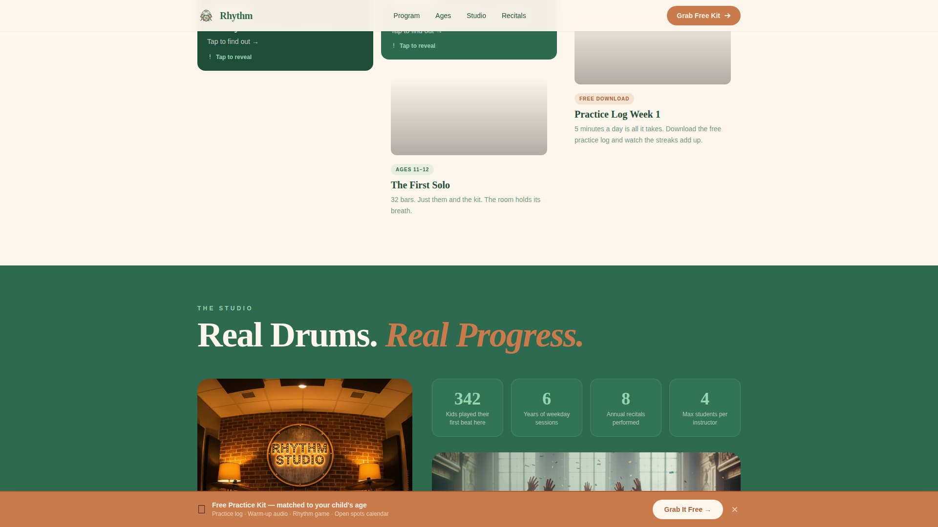 Rhythm - Playful Drums Landing Page Template