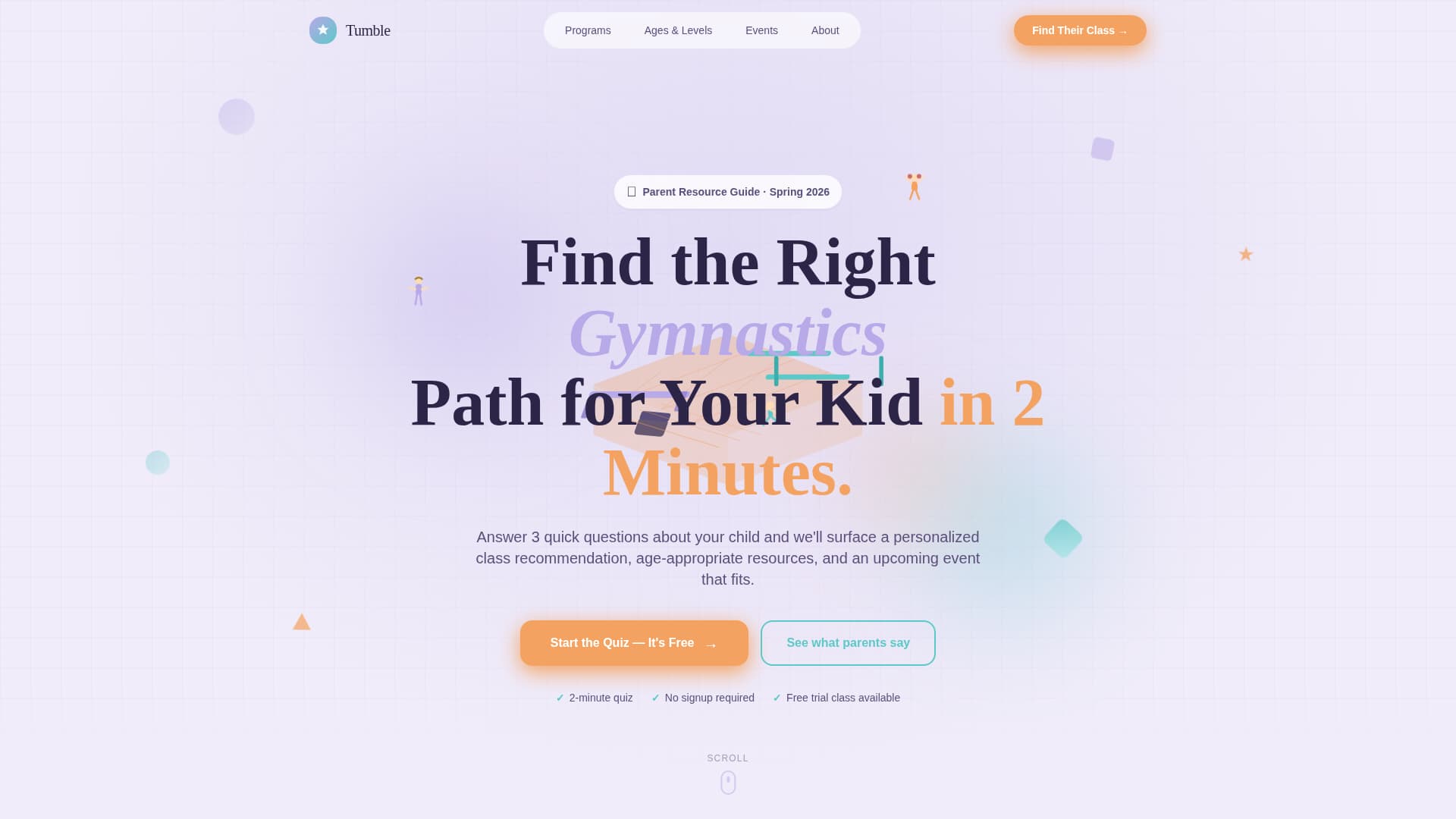 Tumble - Playful Gymnastics Landing Page Template