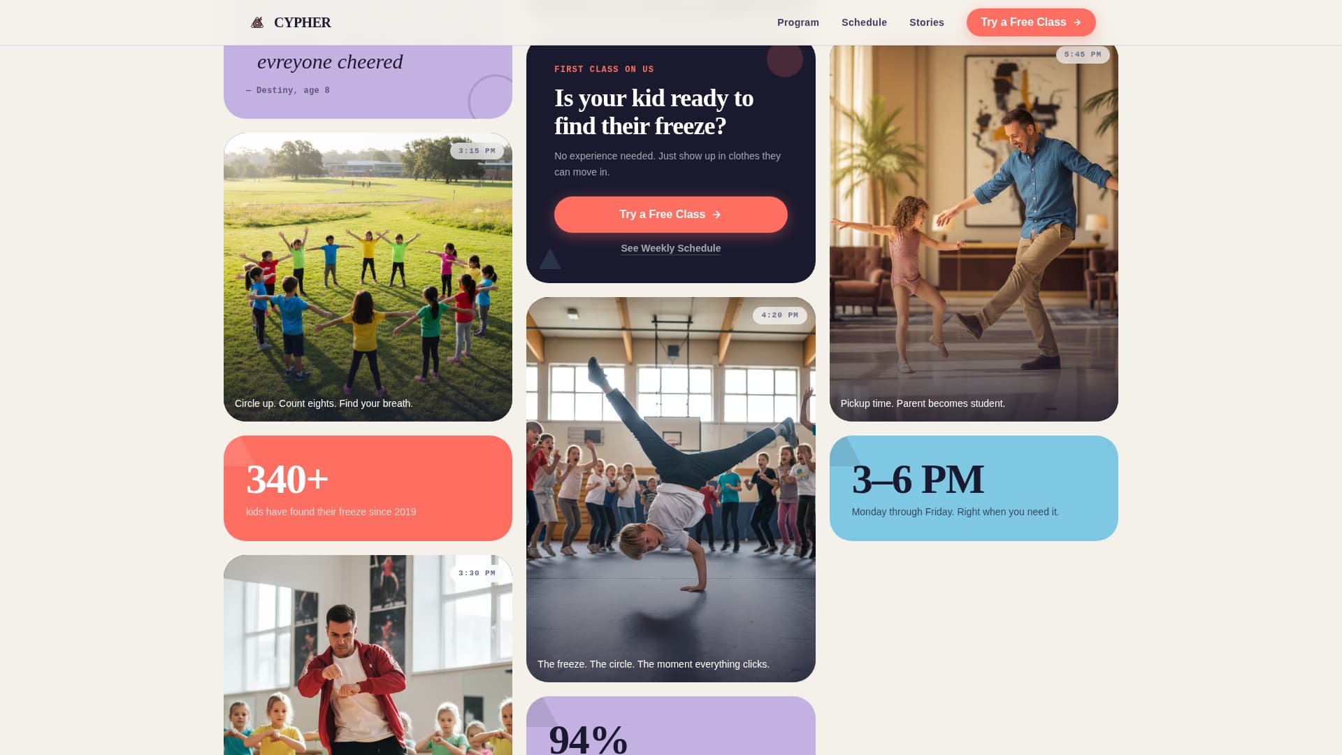 Cypher - Energetic Dance Landing Page Template