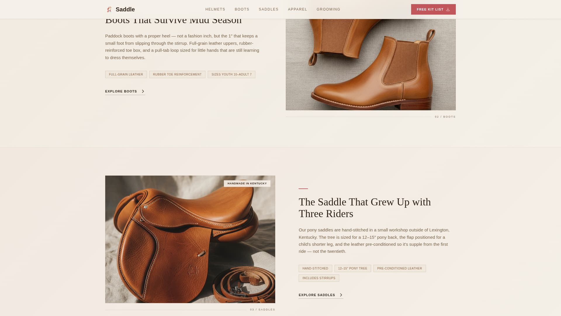 Saddle - Charming Equestrian Landing Page Template