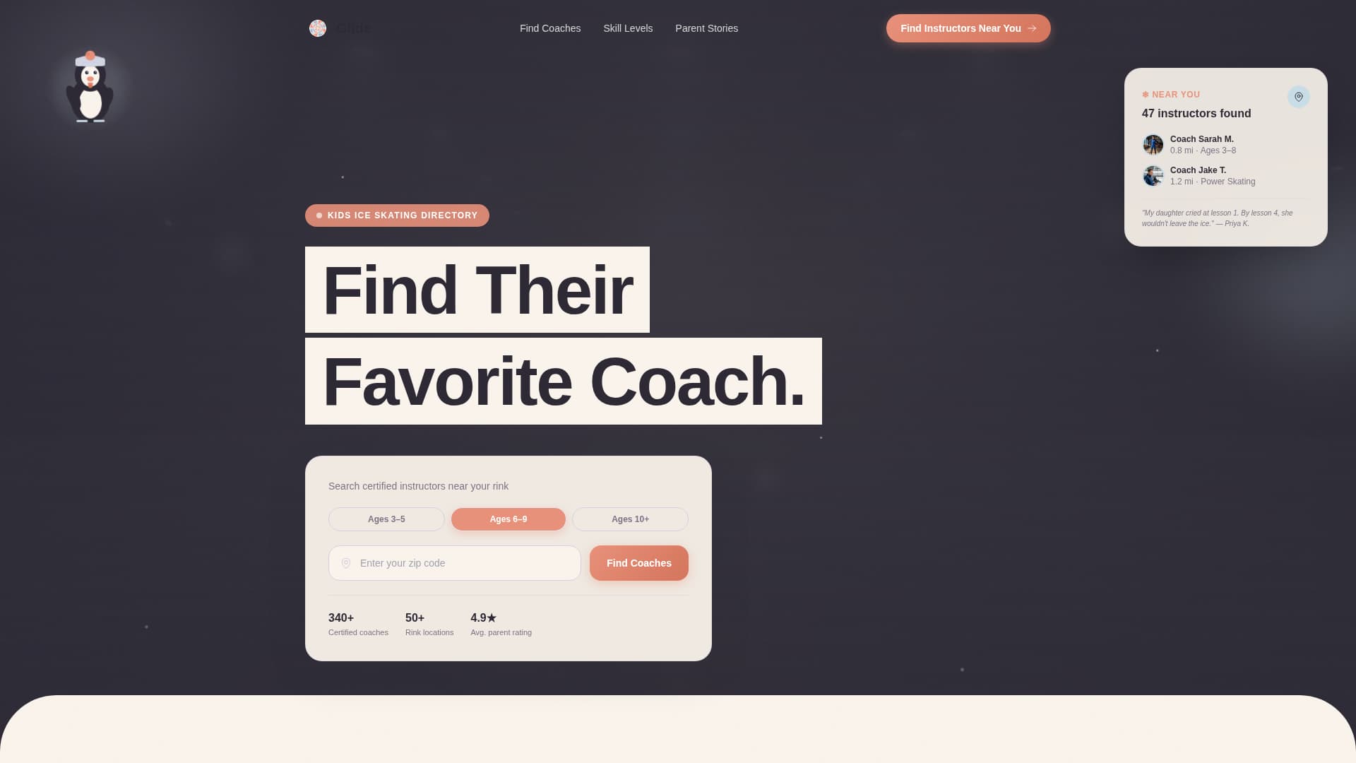 Glide - Trusted Skating Landing Page Template