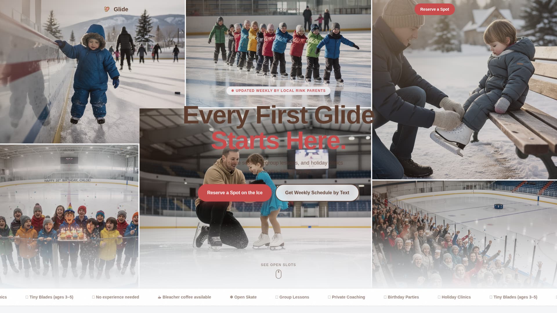 Glide - Heartwarming Skating Landing Page Template