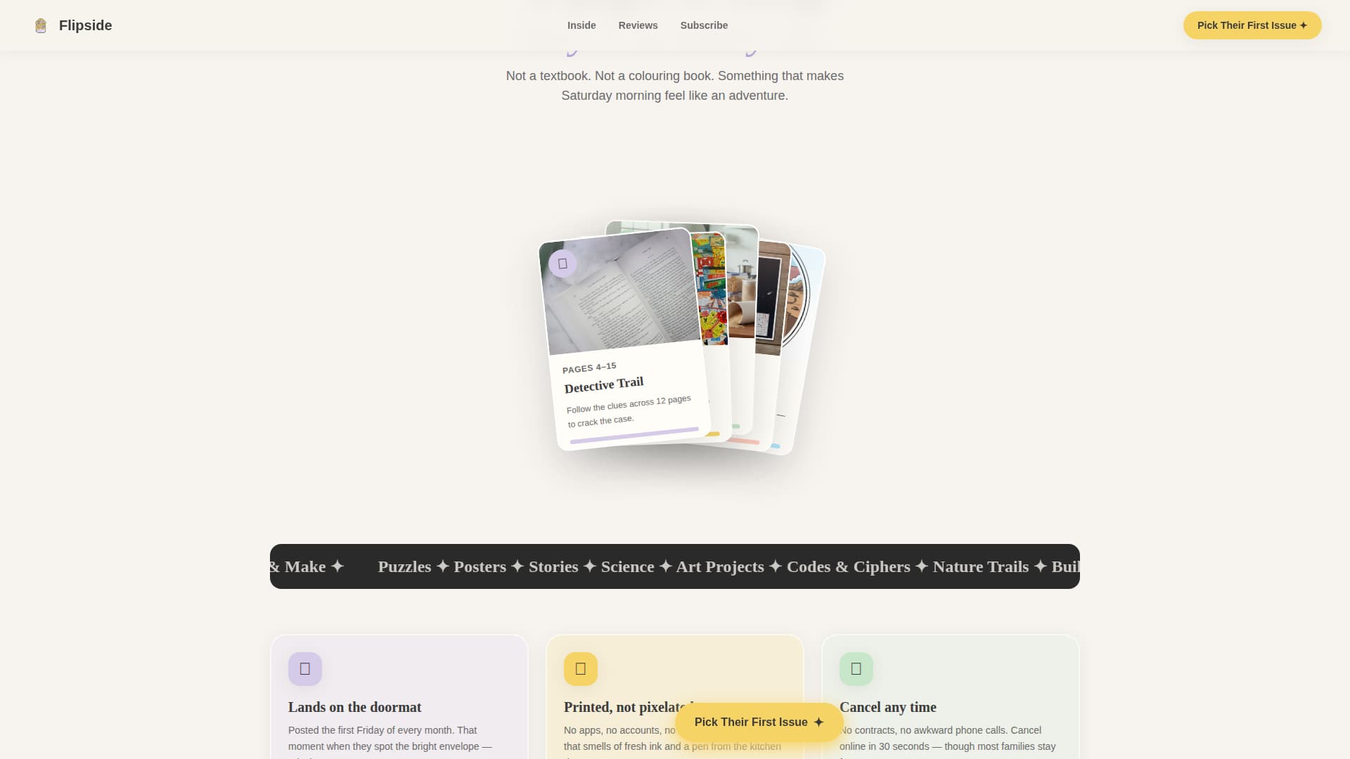 Flipside - Playful Kids Magazine Landing Page Template